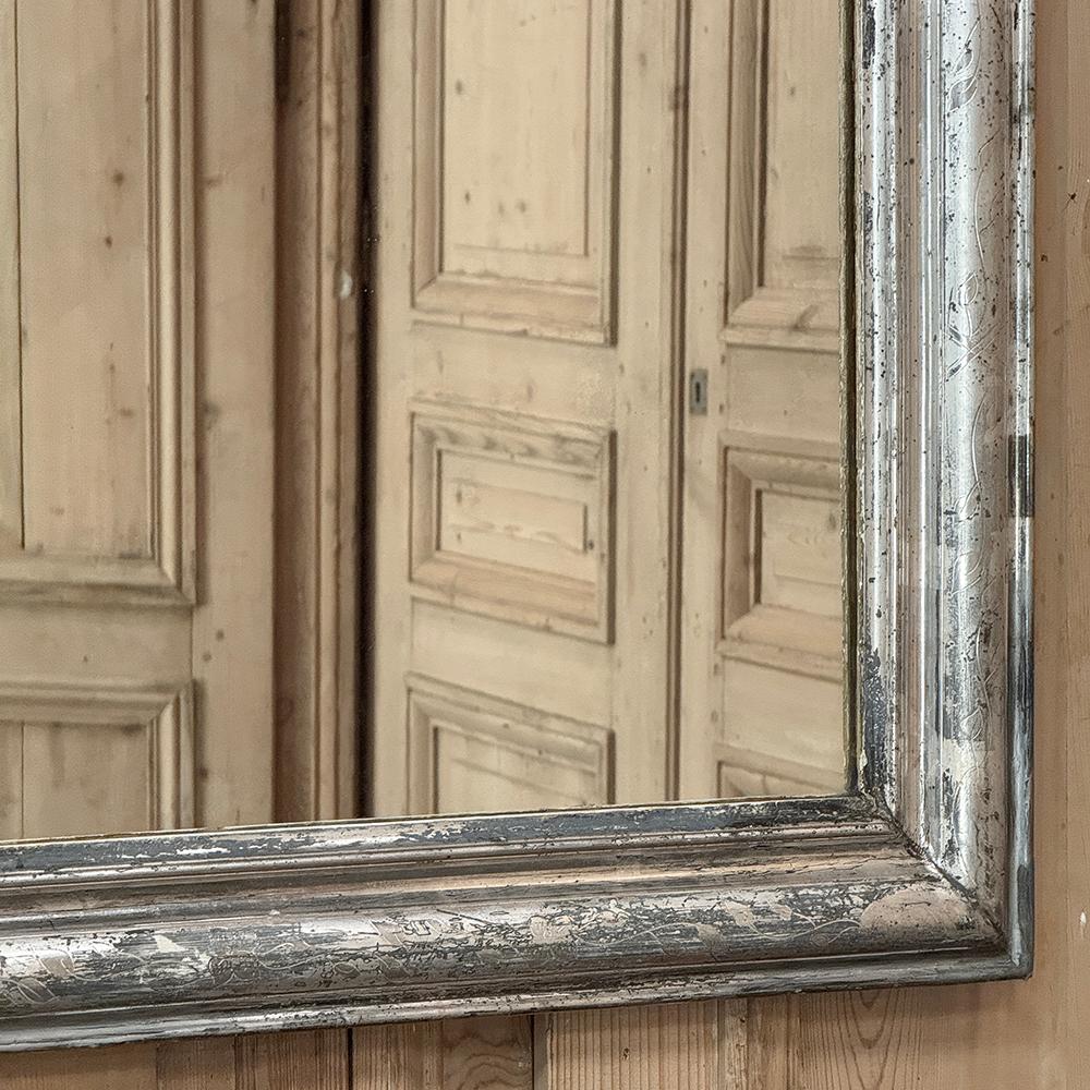Antique French Louis Philippe Period Silvered Mirror For Sale 3