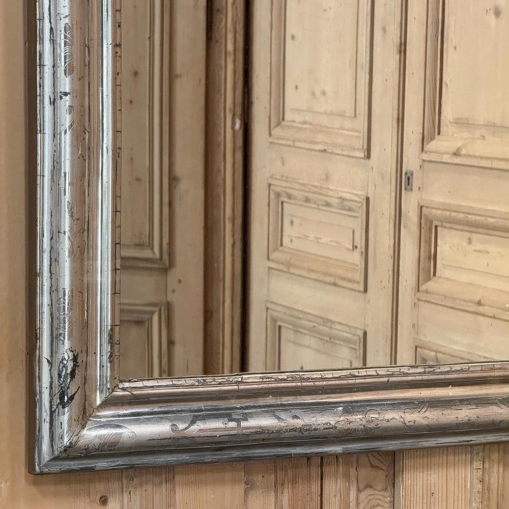 Antique French Louis Philippe Period Silvered Mirror 4