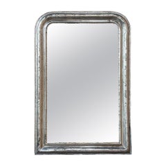 Antique French Louis Philippe Period Silvered Mirror
