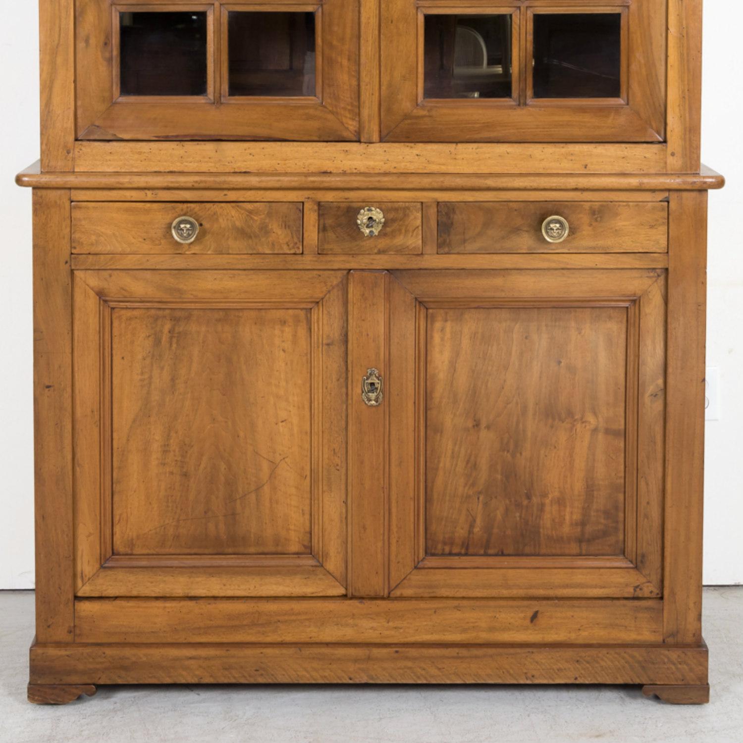 Antique French Louis Philippe Period Walnut Buffet à Deux Corps or Bibliotheque For Sale 3