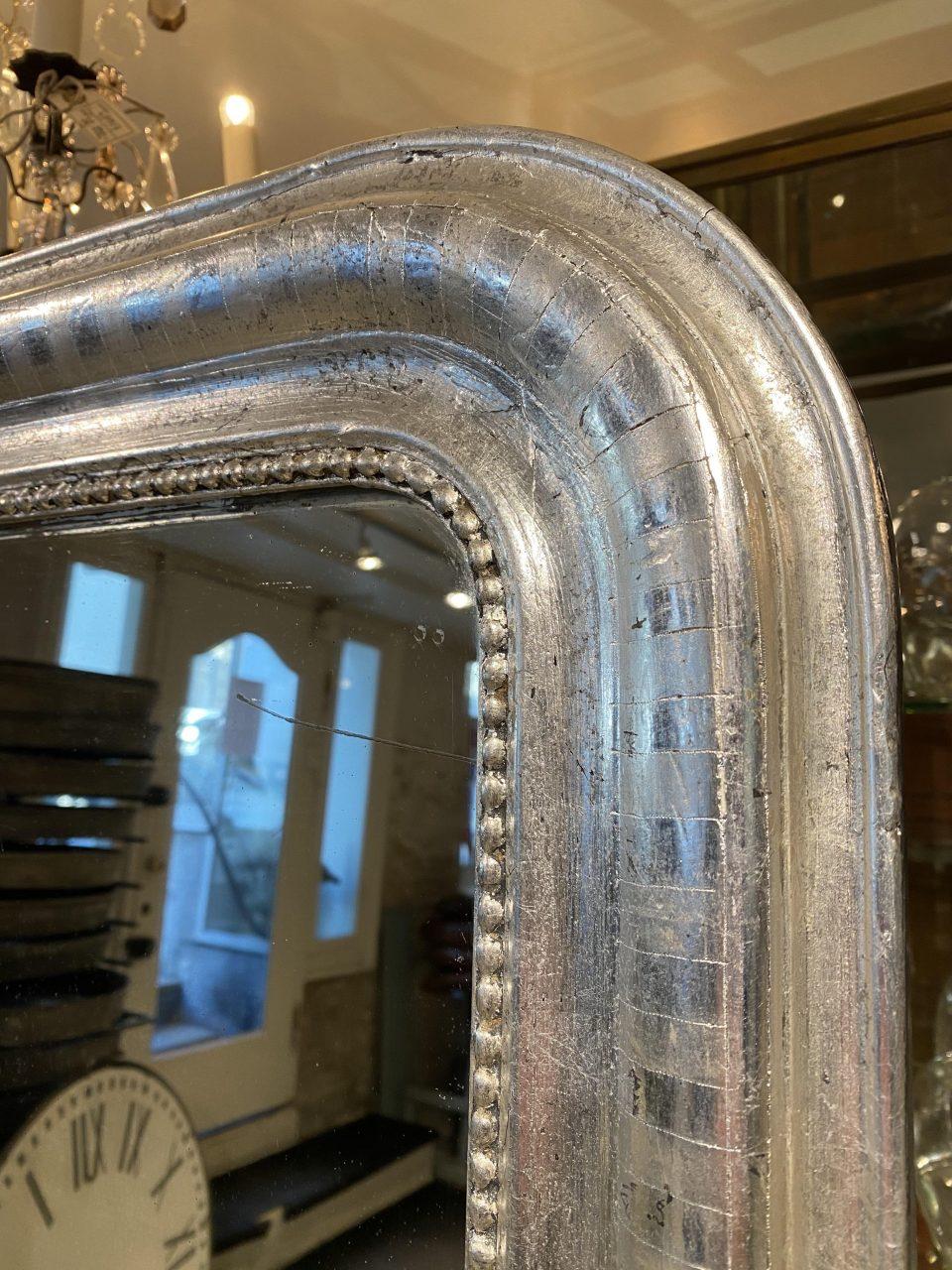 Antique French Louis Philippe Silver Mirror In Good Condition For Sale In Copenhagen K, DK