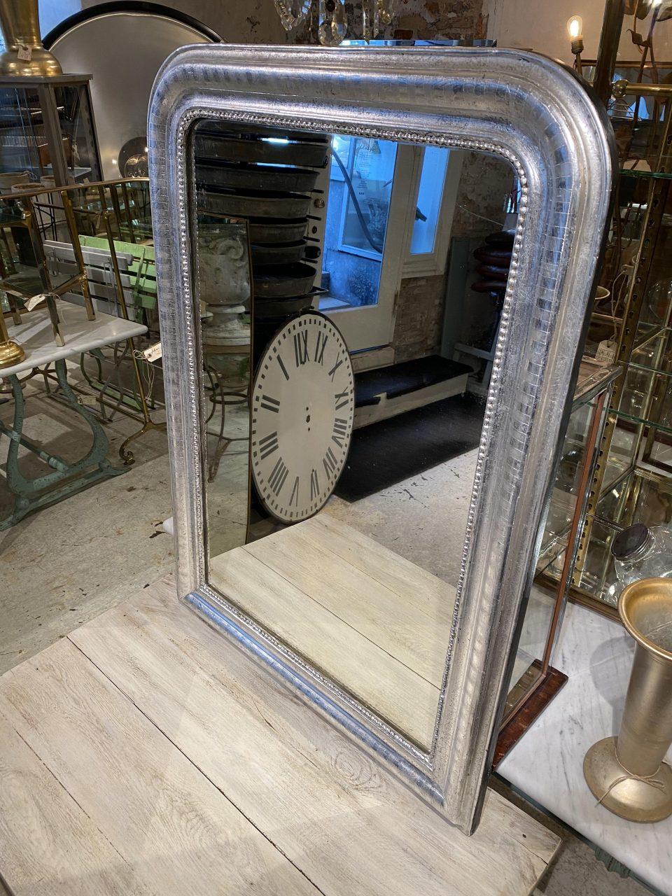 Antique French Louis Philippe Silver Mirror For Sale 3