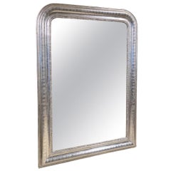 Miroir français ancien Louis Philippe en argent