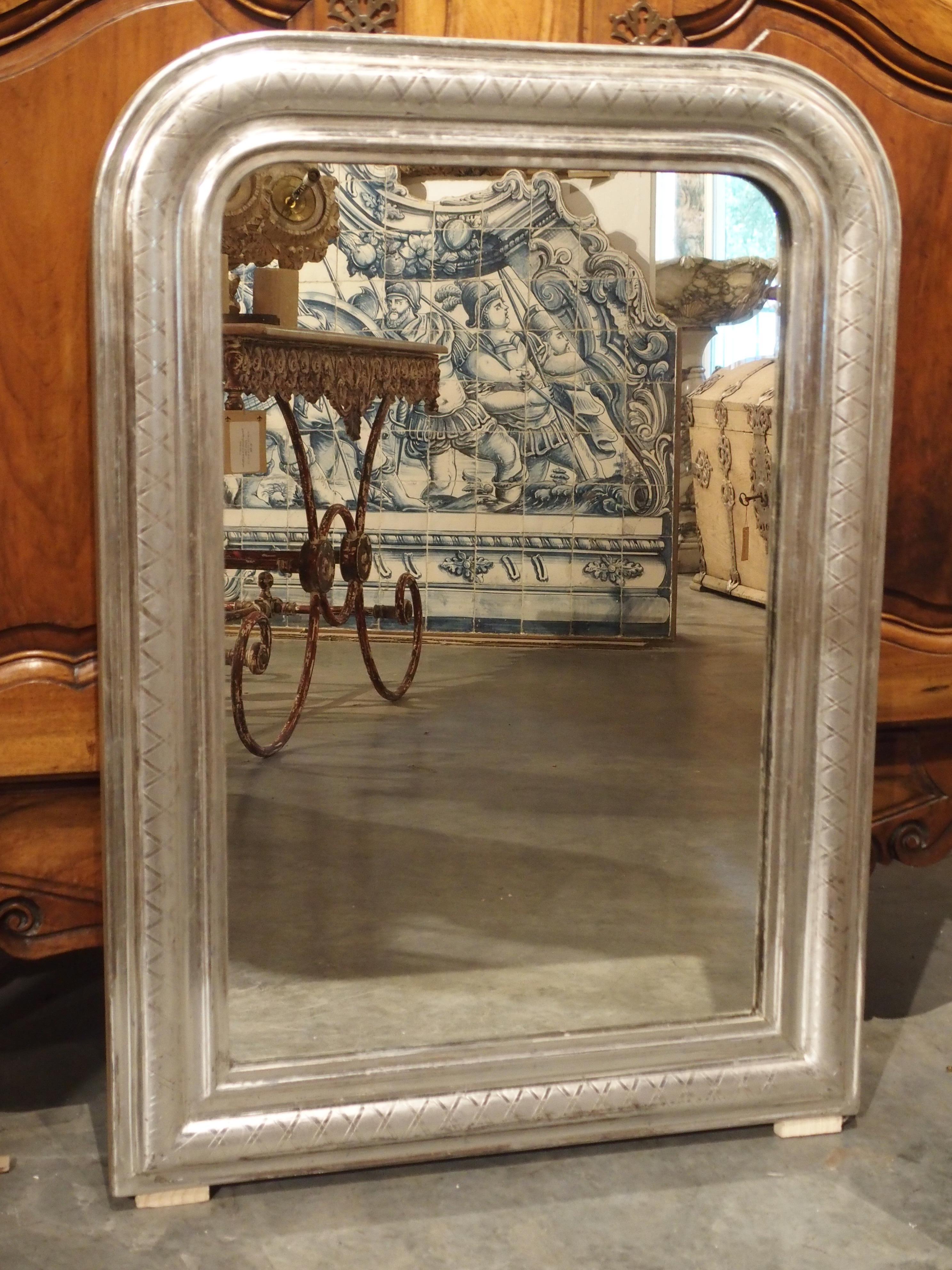 Antique French Louis Philippe Silverleaf Mirror 5