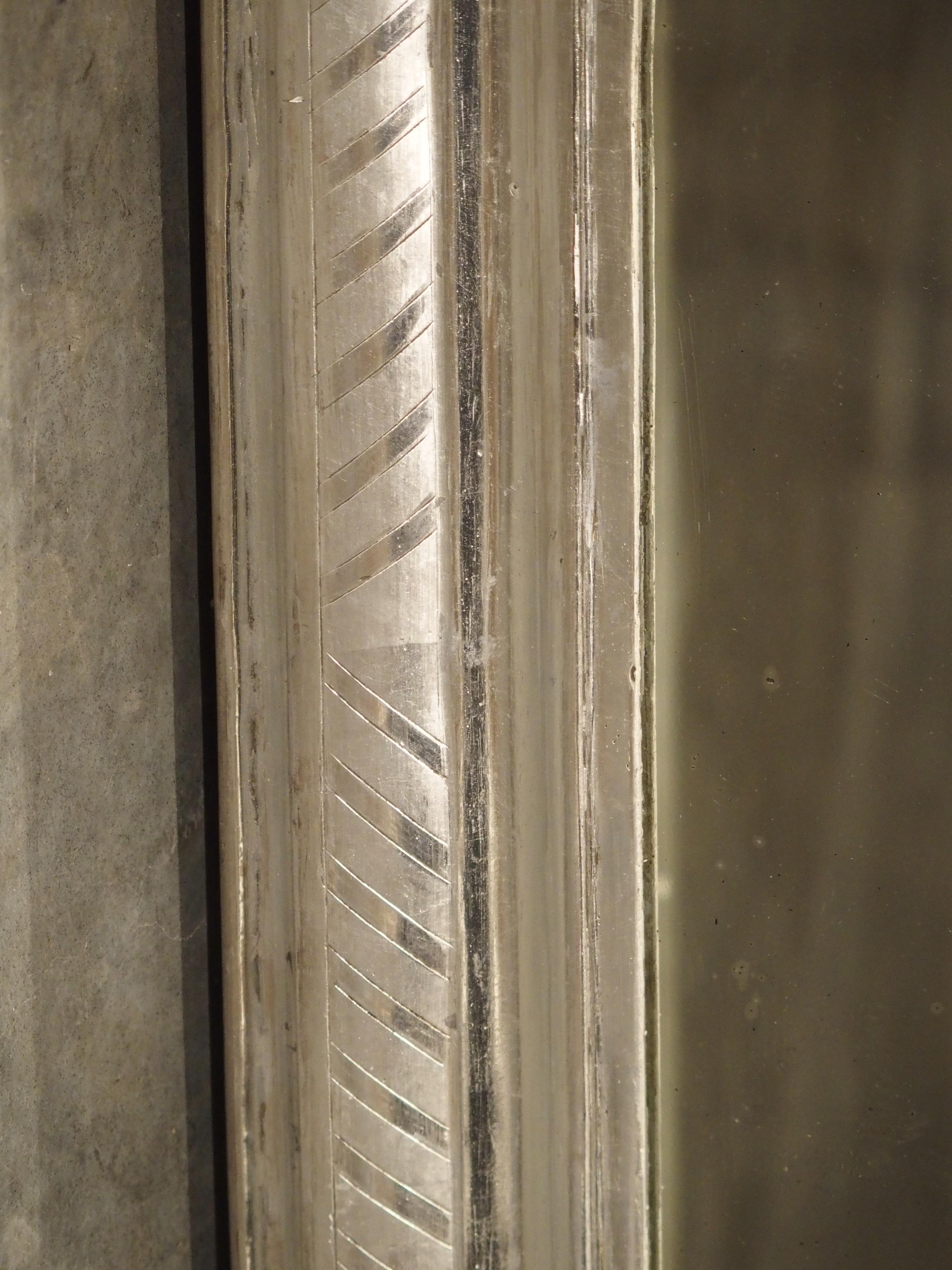 Silvered Antique French Louis Philippe Silverleaf Mirror