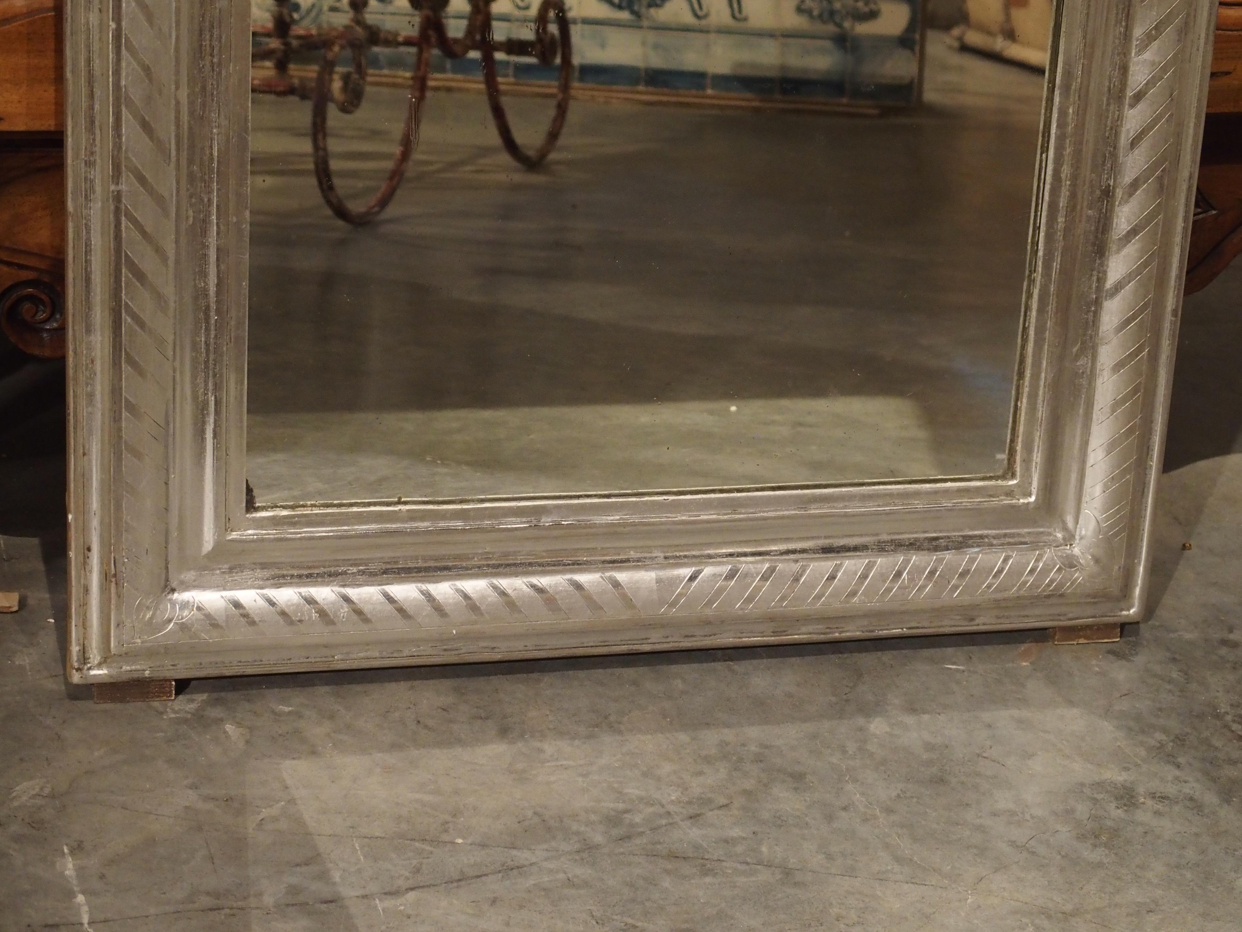 Antique French Louis Philippe Silverleaf Mirror In Good Condition In Dallas, TX