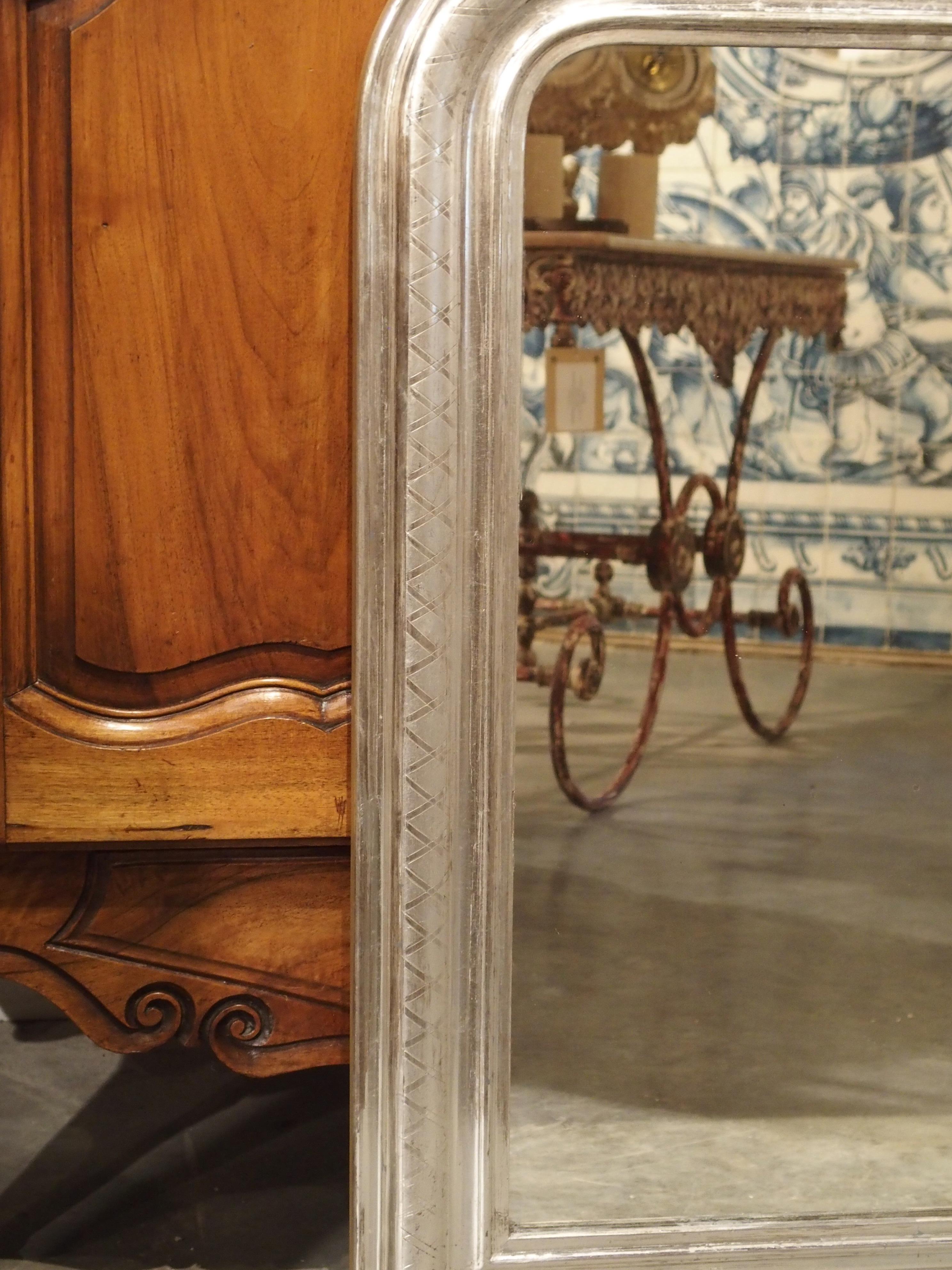19th Century Antique French Louis Philippe Silverleaf Mirror