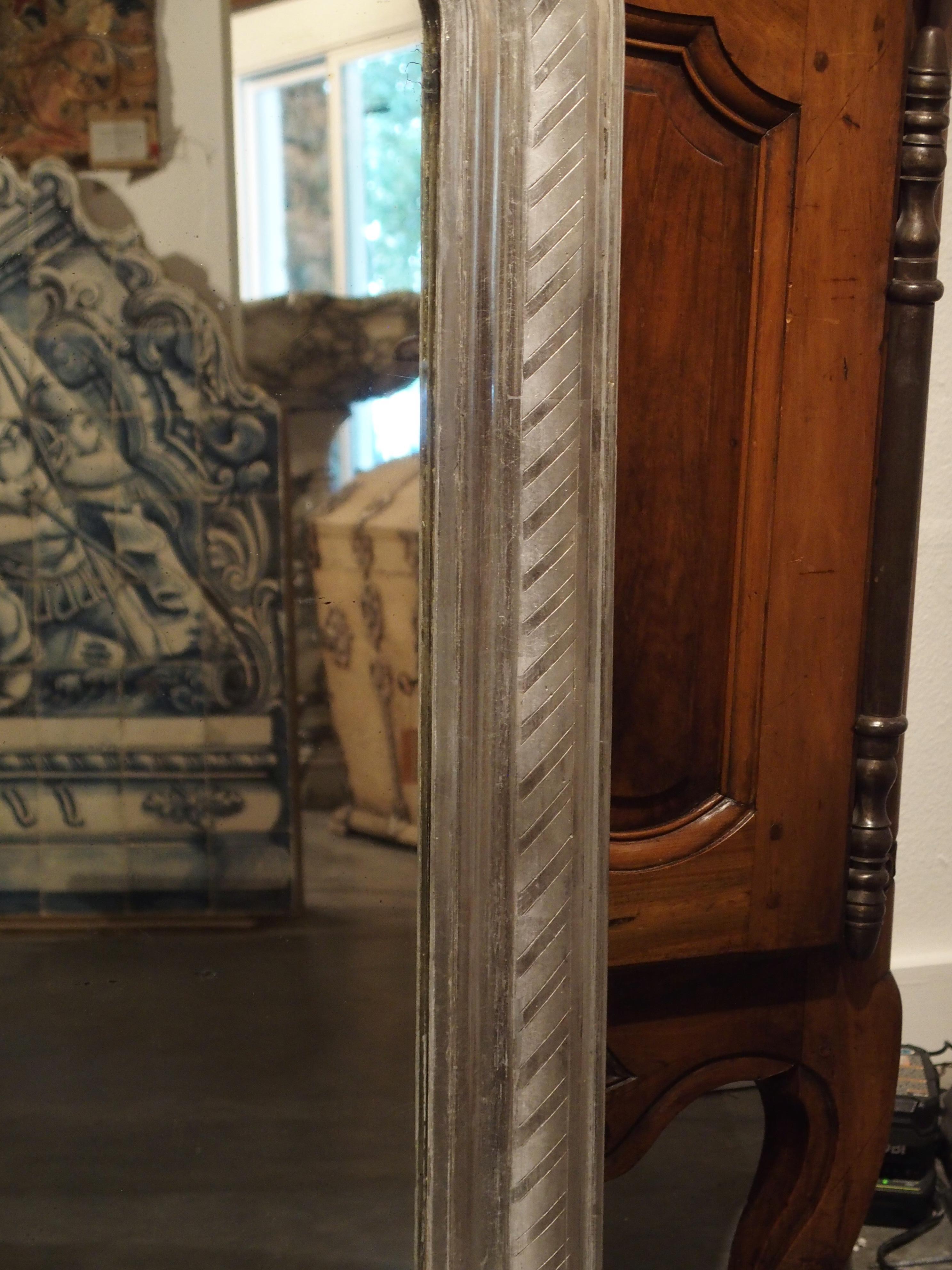 19th Century Antique French Louis Philippe Silverleaf Mirror