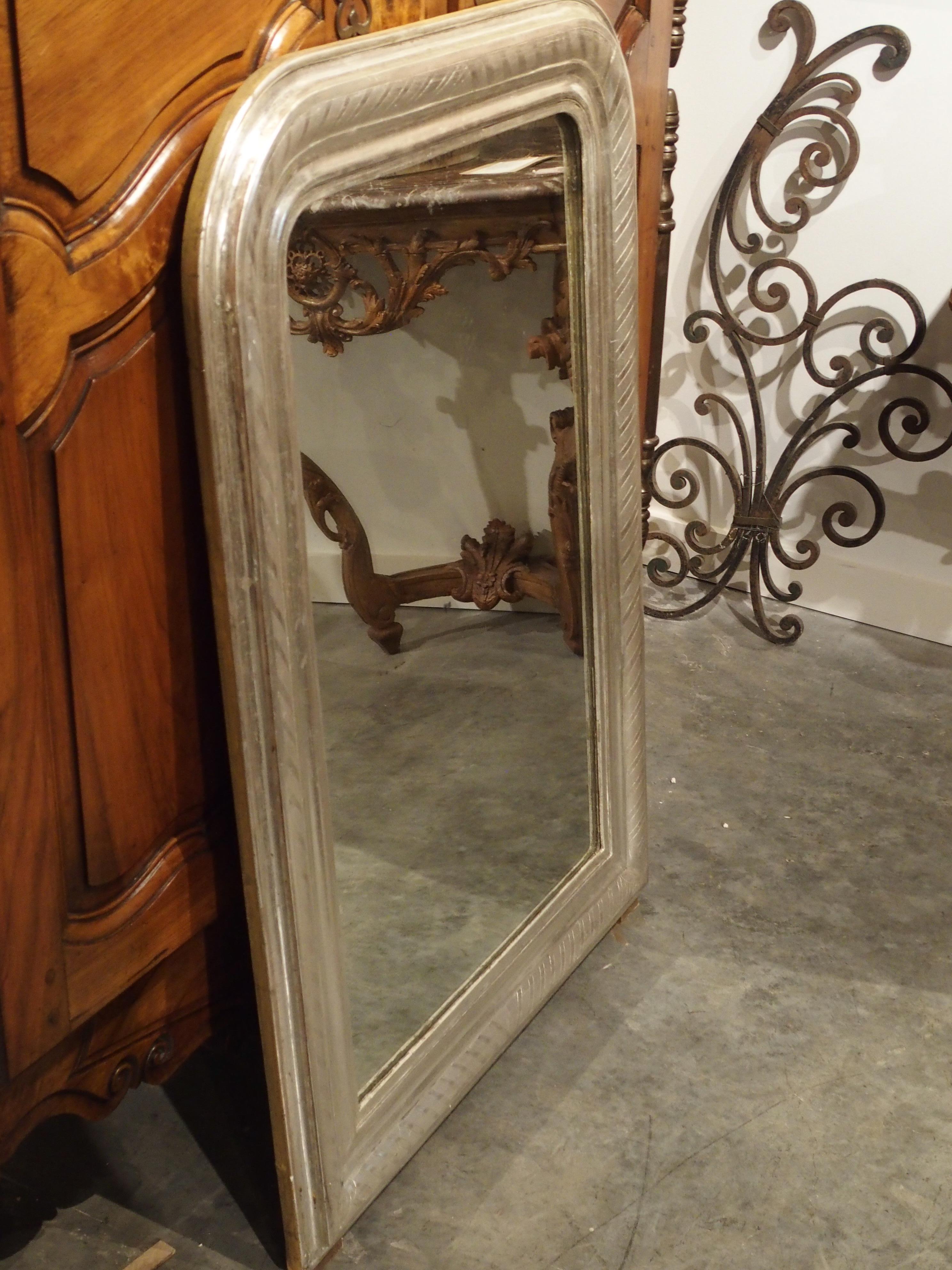 Antique French Louis Philippe Silverleaf Mirror 1