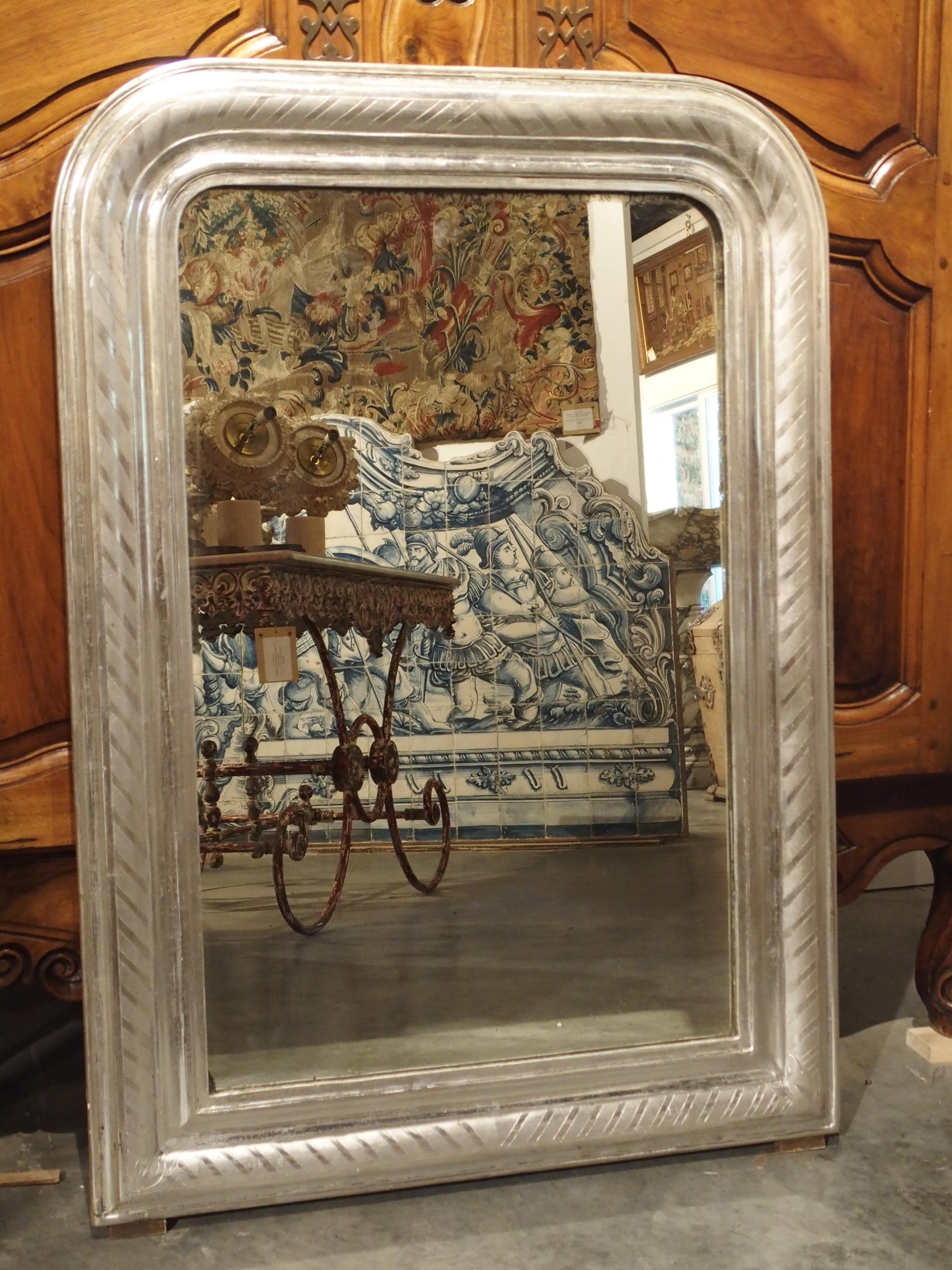 Antique French Louis Philippe Silverleaf Mirror 2