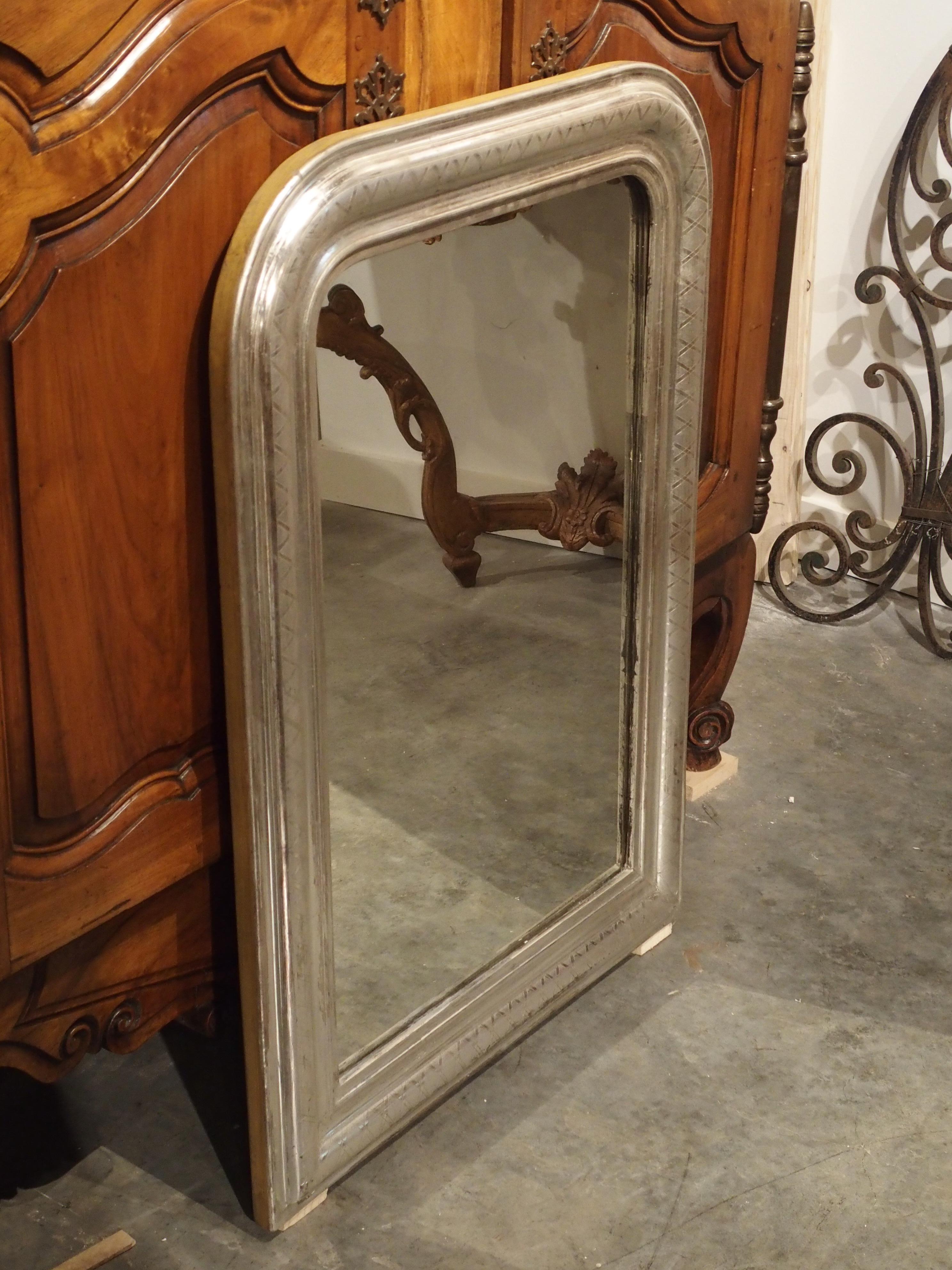 Antique French Louis Philippe Silverleaf Mirror 4