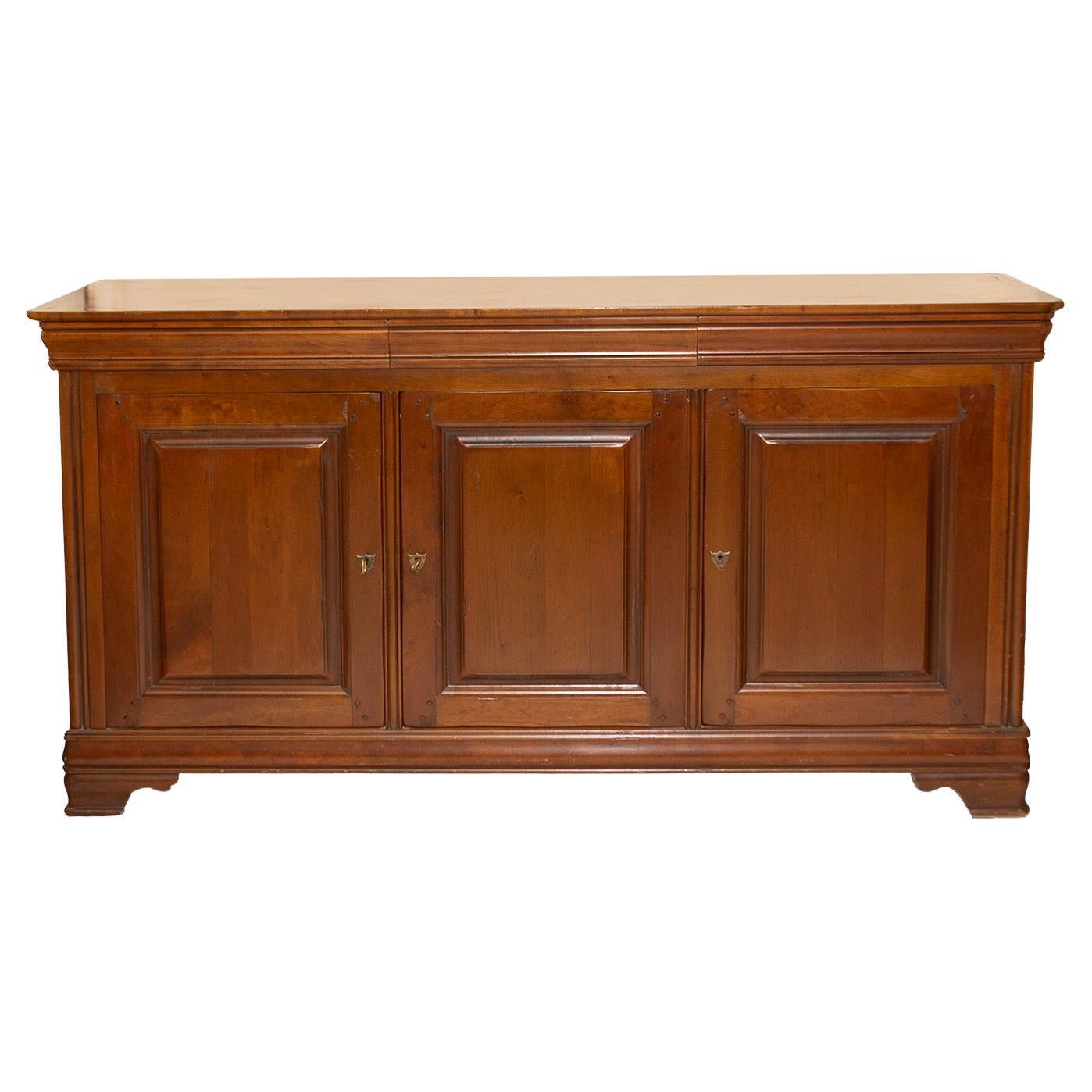 Antique French Louis Philippe Style Buffet in Walnut For Sale at 1stDibs