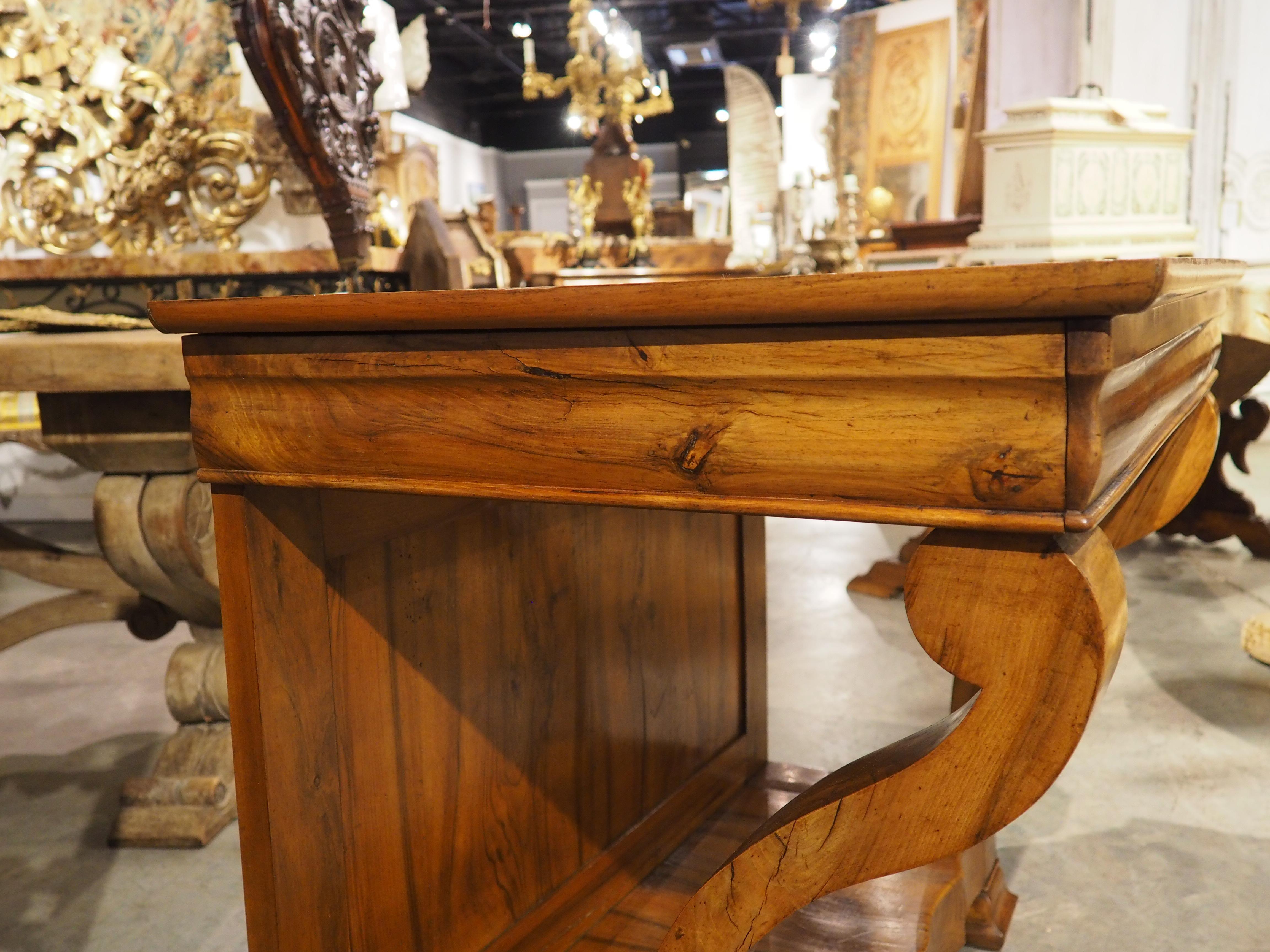 Antique French Louis Philippe Style Console Table with Single Drawer, C. 1860 For Sale 4