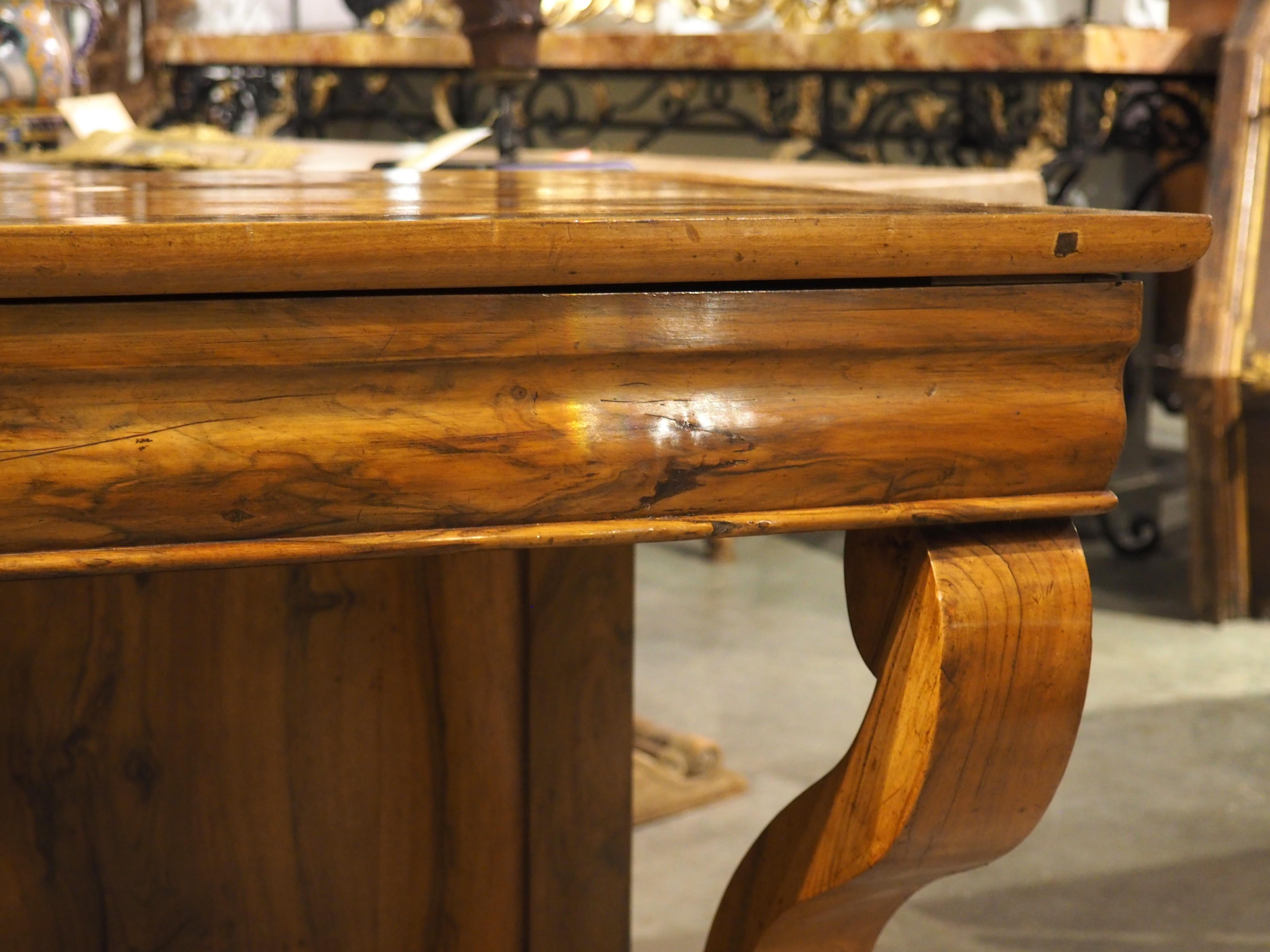 Antique French Louis Philippe Style Console Table with Single Drawer, C. 1860 For Sale 8
