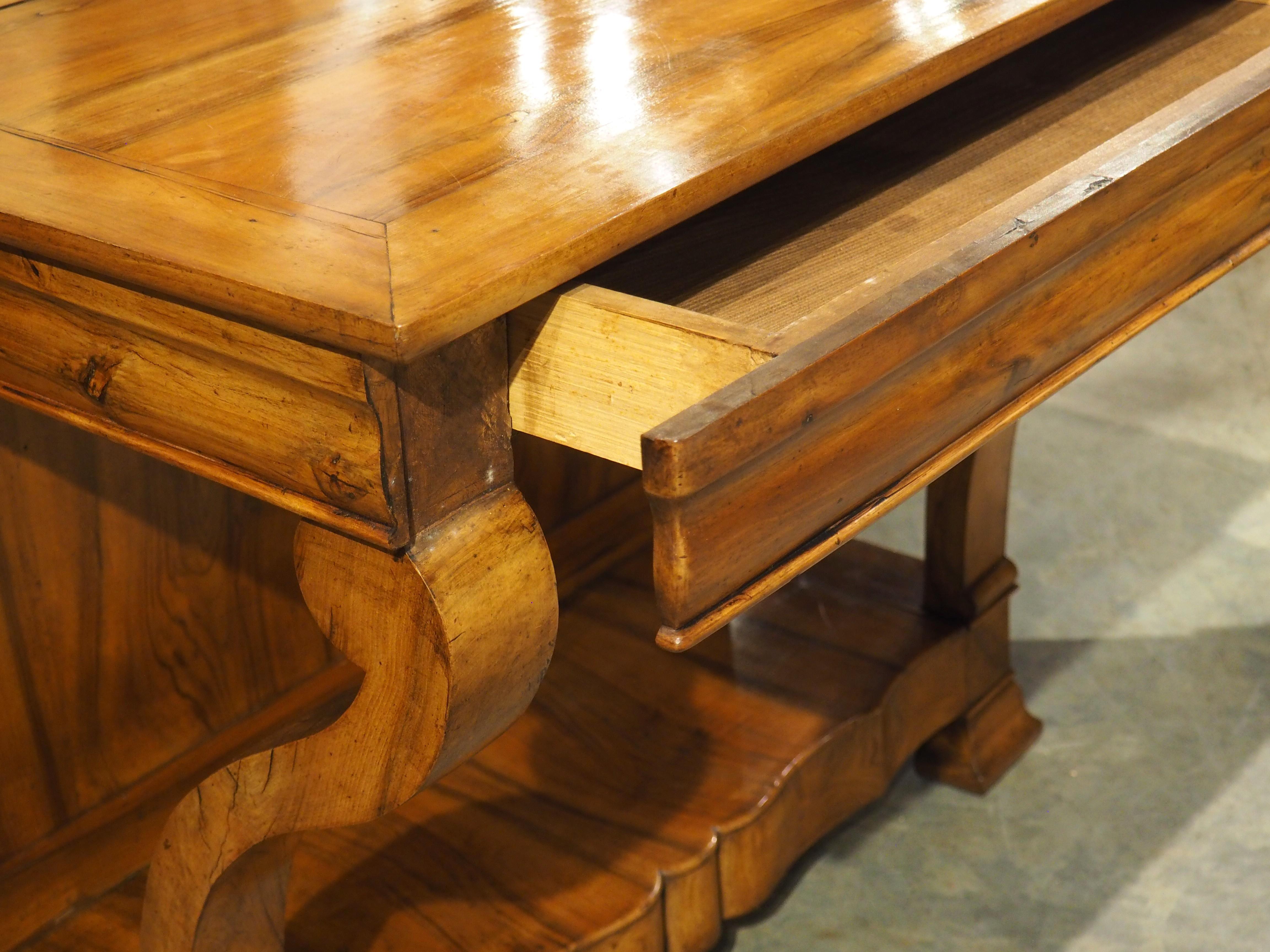 Antique French Louis Philippe Style Console Table with Single Drawer, C. 1860 For Sale 10