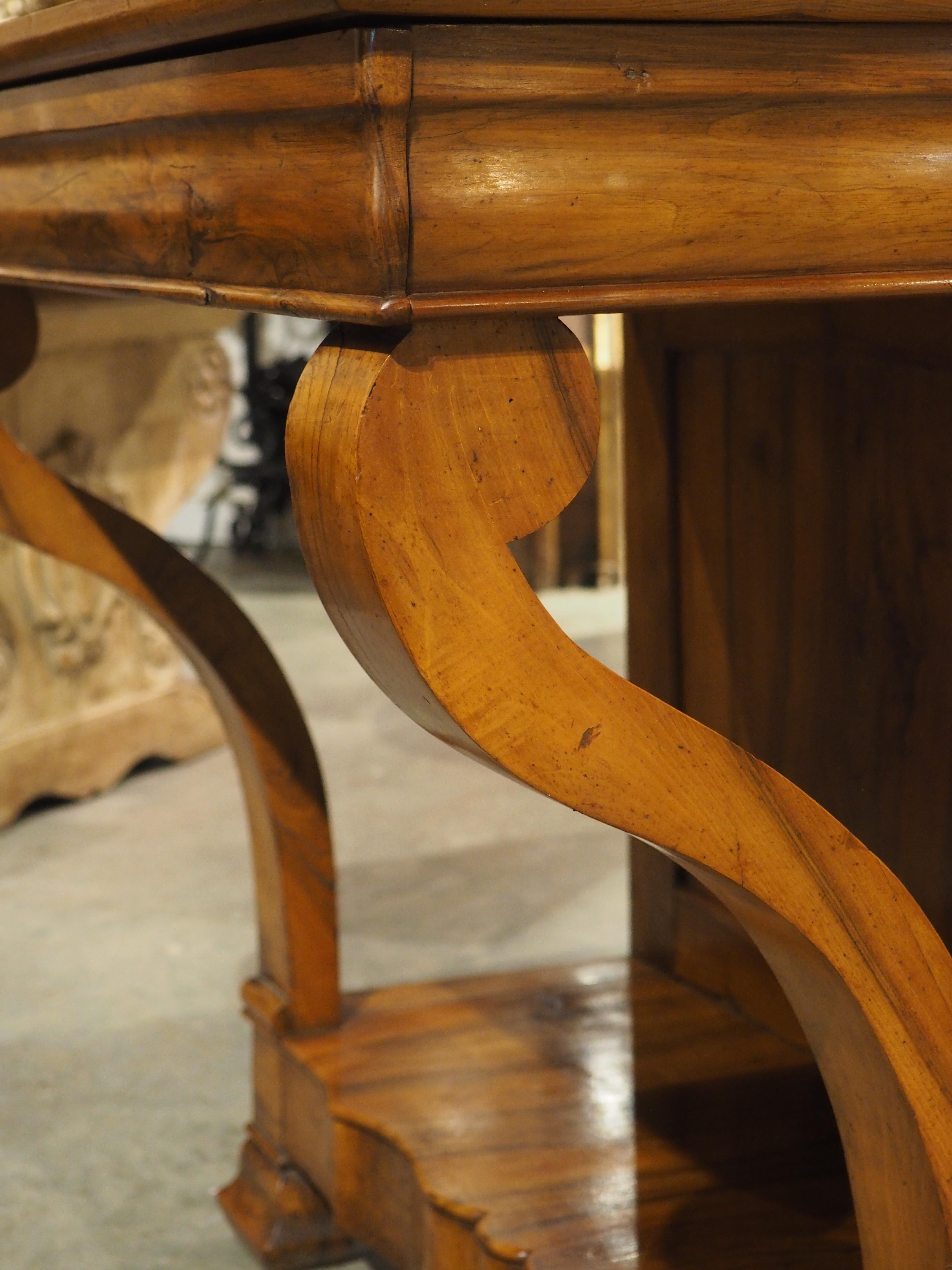 Antique French Louis Philippe Style Console Table with Single Drawer, C. 1860 For Sale 12