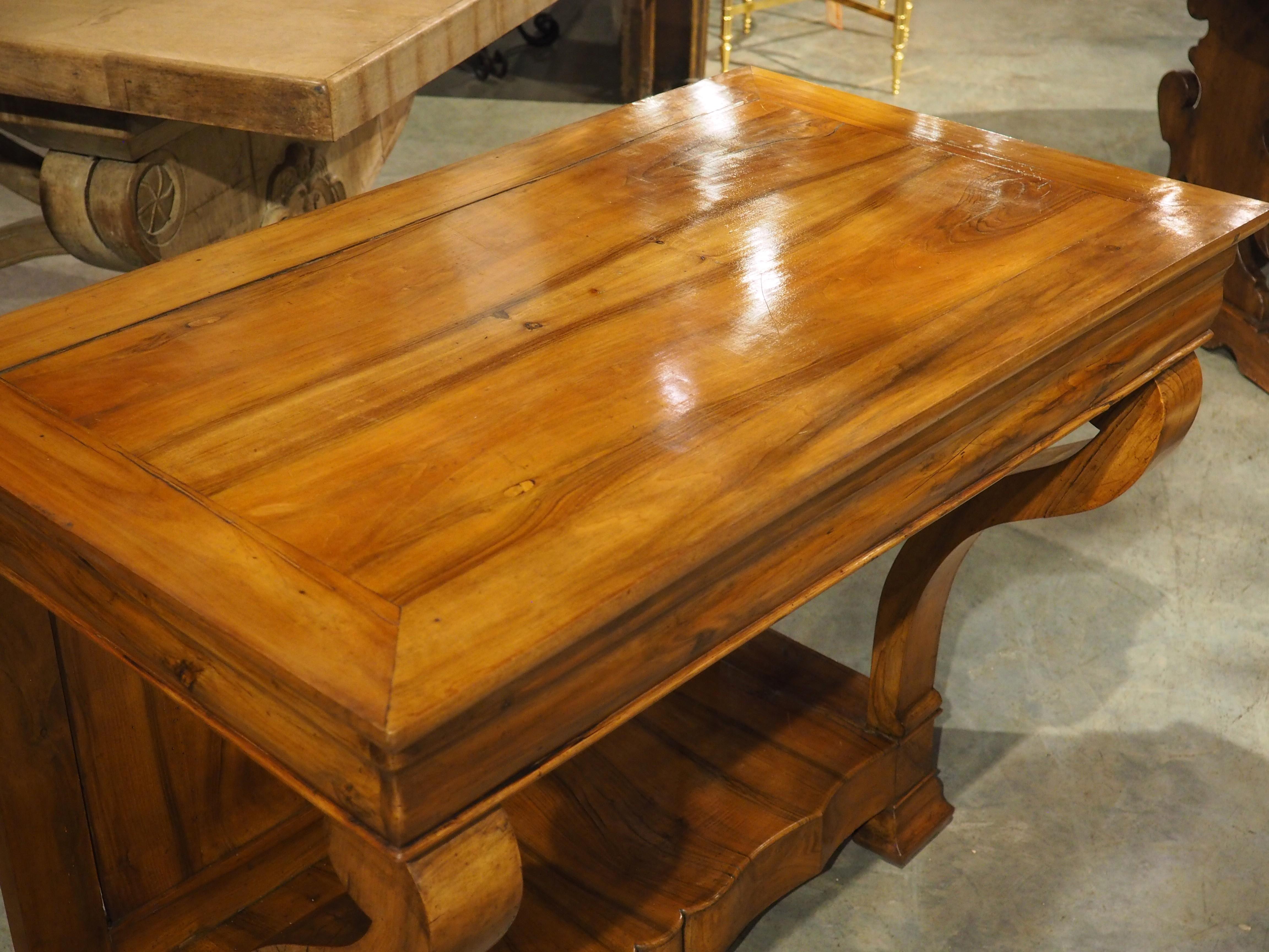 19th Century Antique French Louis Philippe Style Console Table with Single Drawer, C. 1860 For Sale