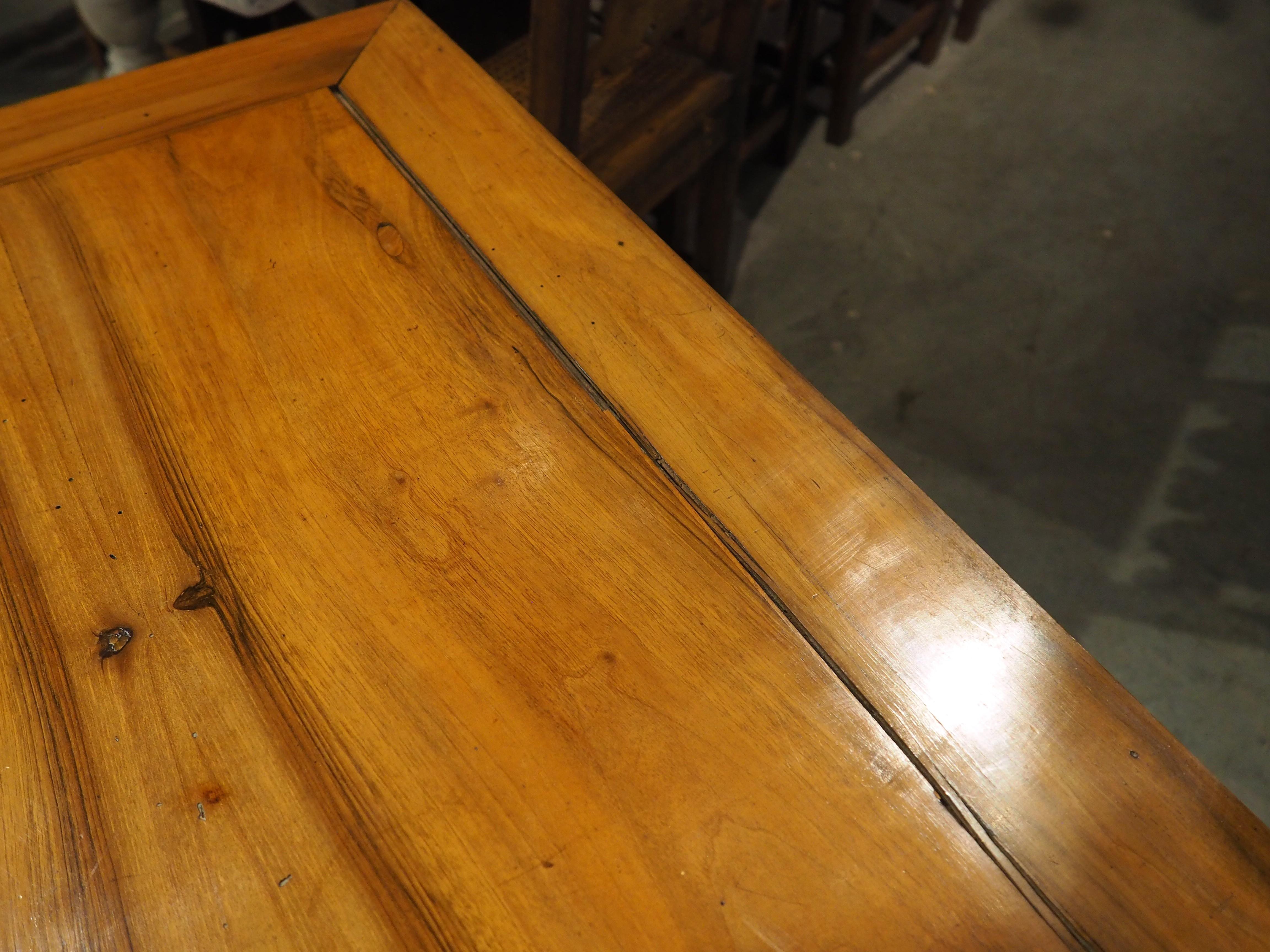 Wood Antique French Louis Philippe Style Console Table with Single Drawer, C. 1860 For Sale