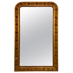 Antique French Louis Philippe Style Gold-Leaf Mirror, Circa 1890's.