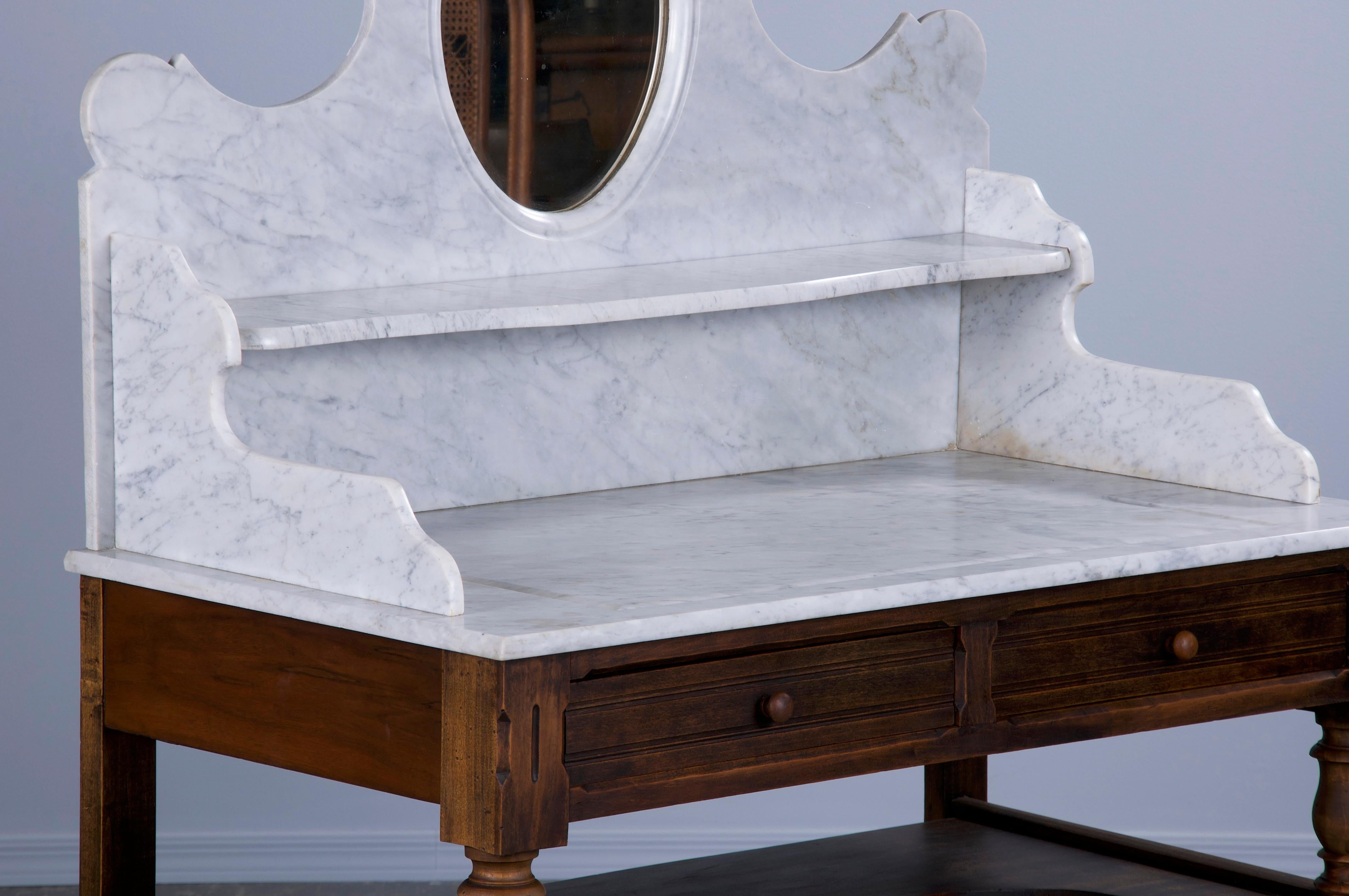 Antique French Louis Philippe Style Maple Wash Table or Vanity 4