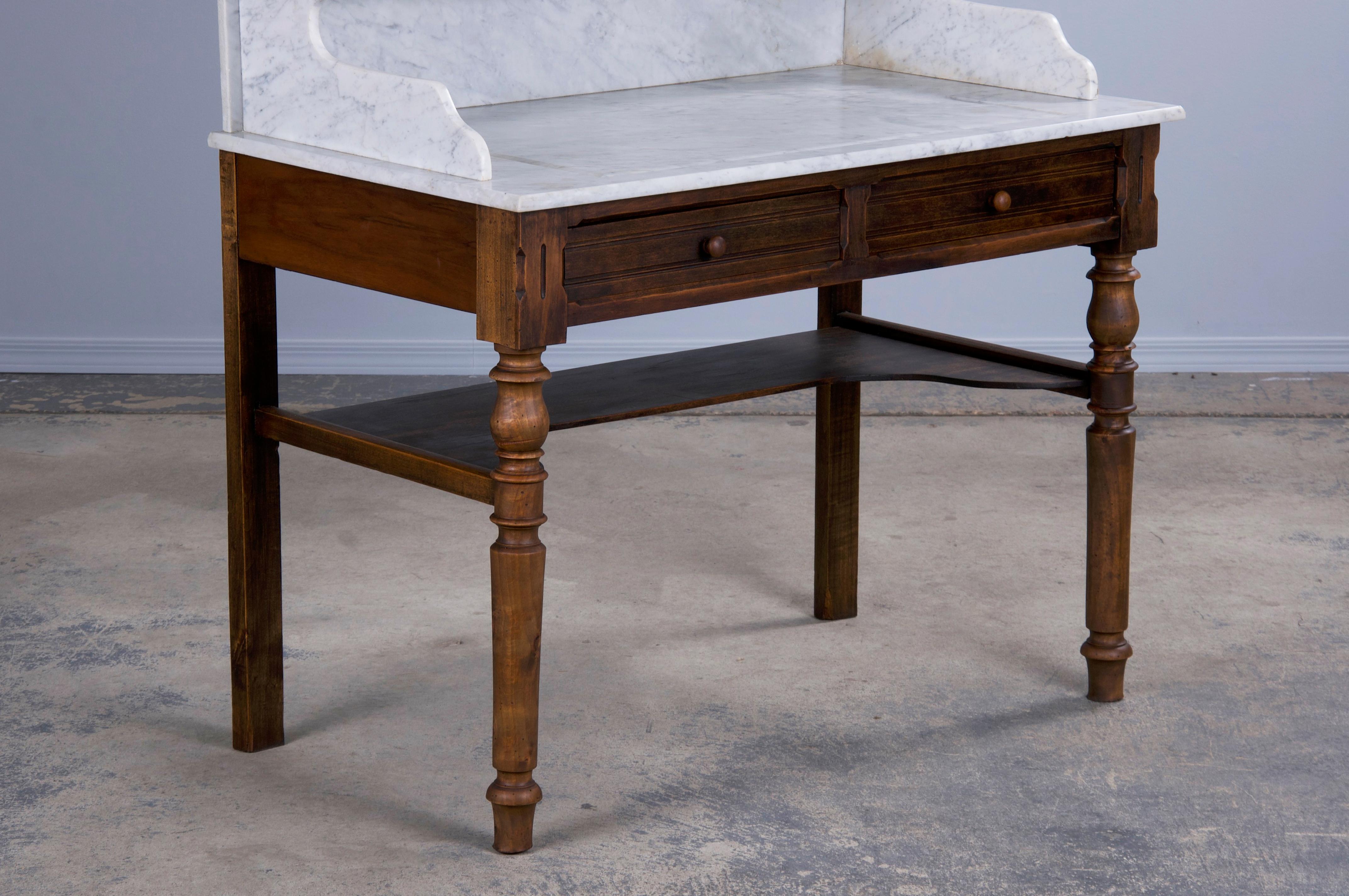 Antique French Louis Philippe Style Maple Wash Table or Vanity 5