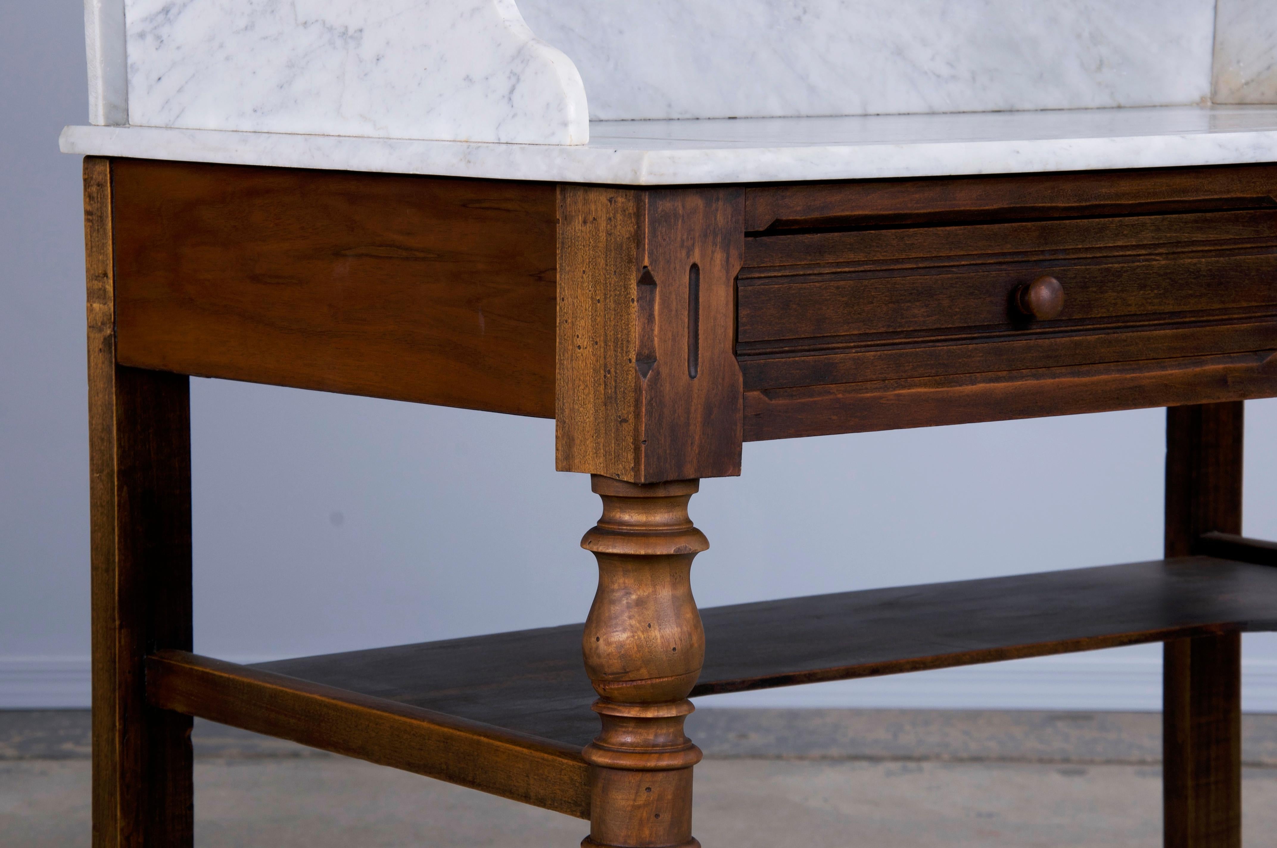 Antique French Louis Philippe Style Maple Wash Table or Vanity 6