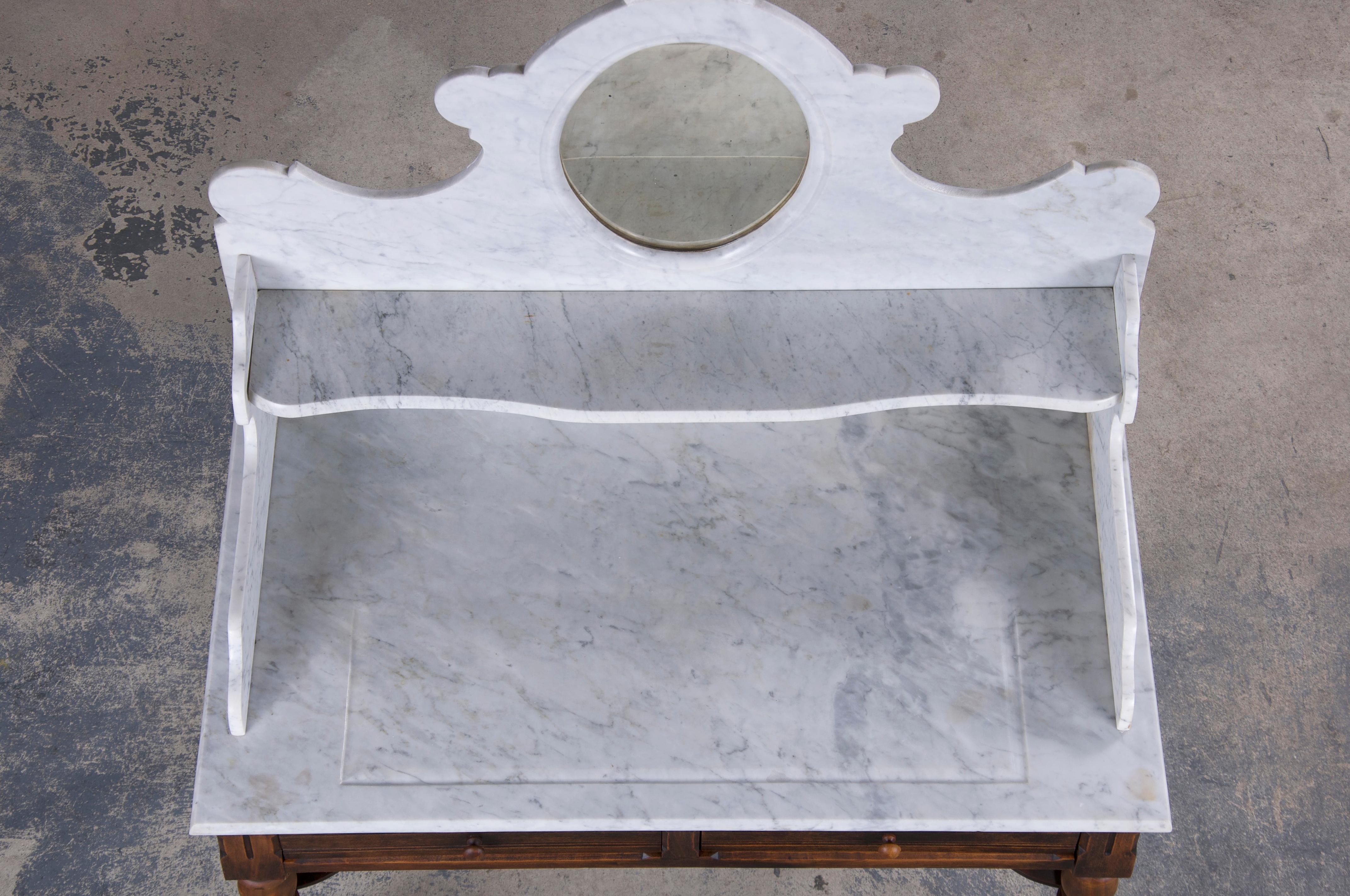 Mirror Antique French Louis Philippe Style Maple Wash Table or Vanity