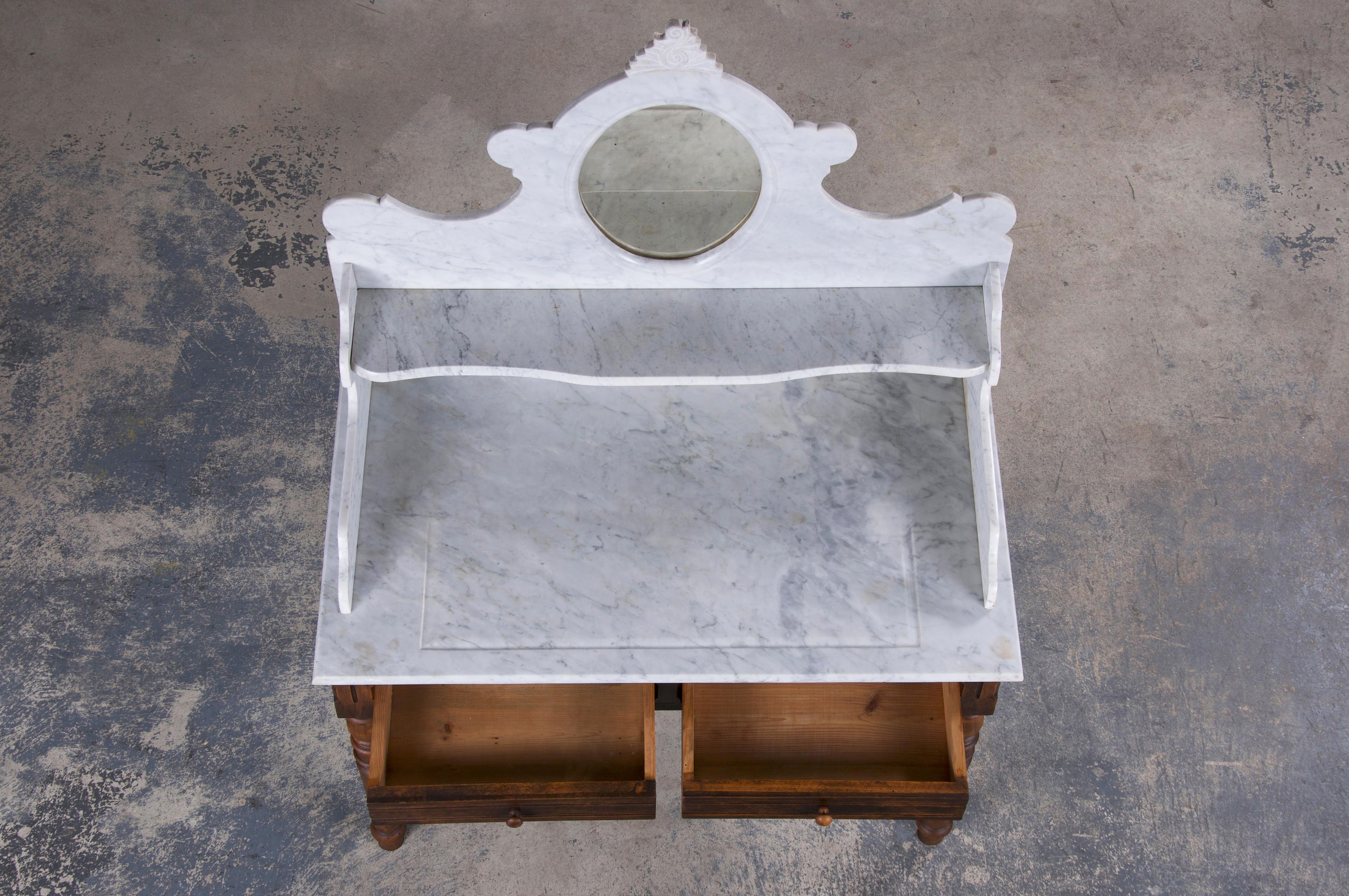 Antique French Louis Philippe Style Maple Wash Table or Vanity 2