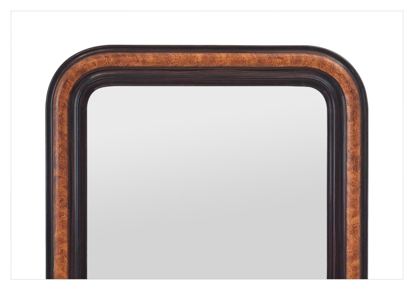 Louis Philippe Antique French Louis-Philippe Style Mirror, Imitation Wood Painted, circa 1880 For Sale