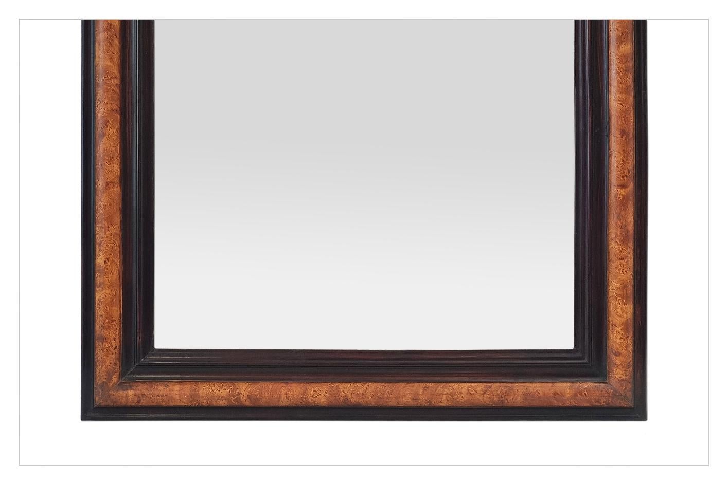 Late 19th Century Antique French Louis-Philippe Style Mirror, Imitation Wood Painted, circa 1880 For Sale