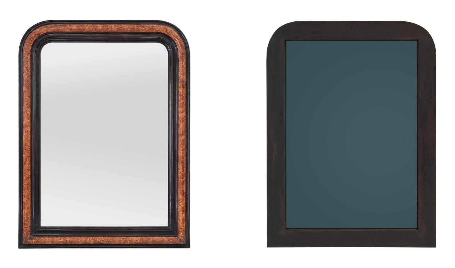 Antique French Louis-Philippe Style Mirror, Imitation Wood Painted, circa 1880 For Sale 2