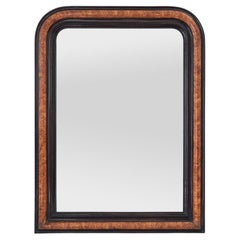 Antique French Louis-Philippe Style Mirror, Imitation Wood Painted, circa 1880