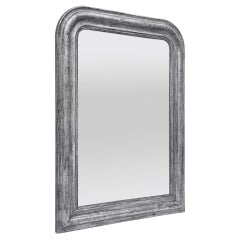 Antike Französisch Louis-Philippe-Stil Spiegel in patiniert Silber Holz, um 1885
