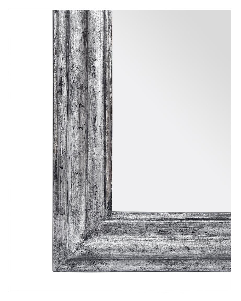 Antike Französisch Louis-Philippe-Stil Spiegel in patiniert Silber Holz, um 1885 im Angebot 1