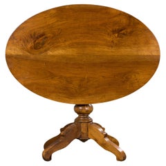Antique French Louis Philippe Style Walnut Tilt-Top Gueridon Center Table