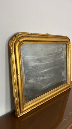 Antique French Louis Philippe Wall Mirror In Wood And Gold Leaf, 1930s