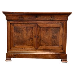 Antique French Louis Philippe Walnut Buffet d'Appui, Circa 1840