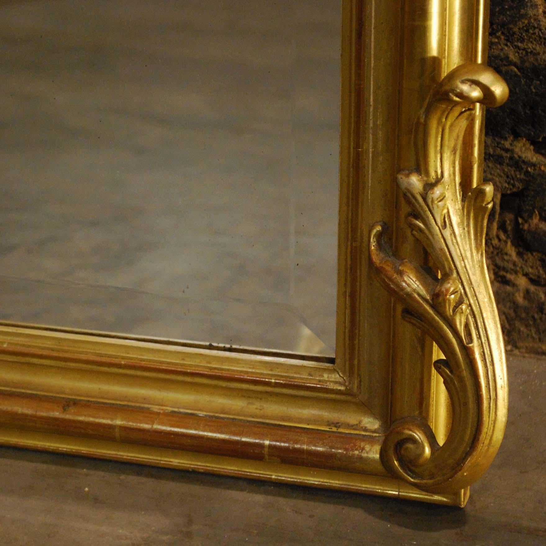 Antique French Louis Quinze or Rococo Gold Gilt Mirror 3