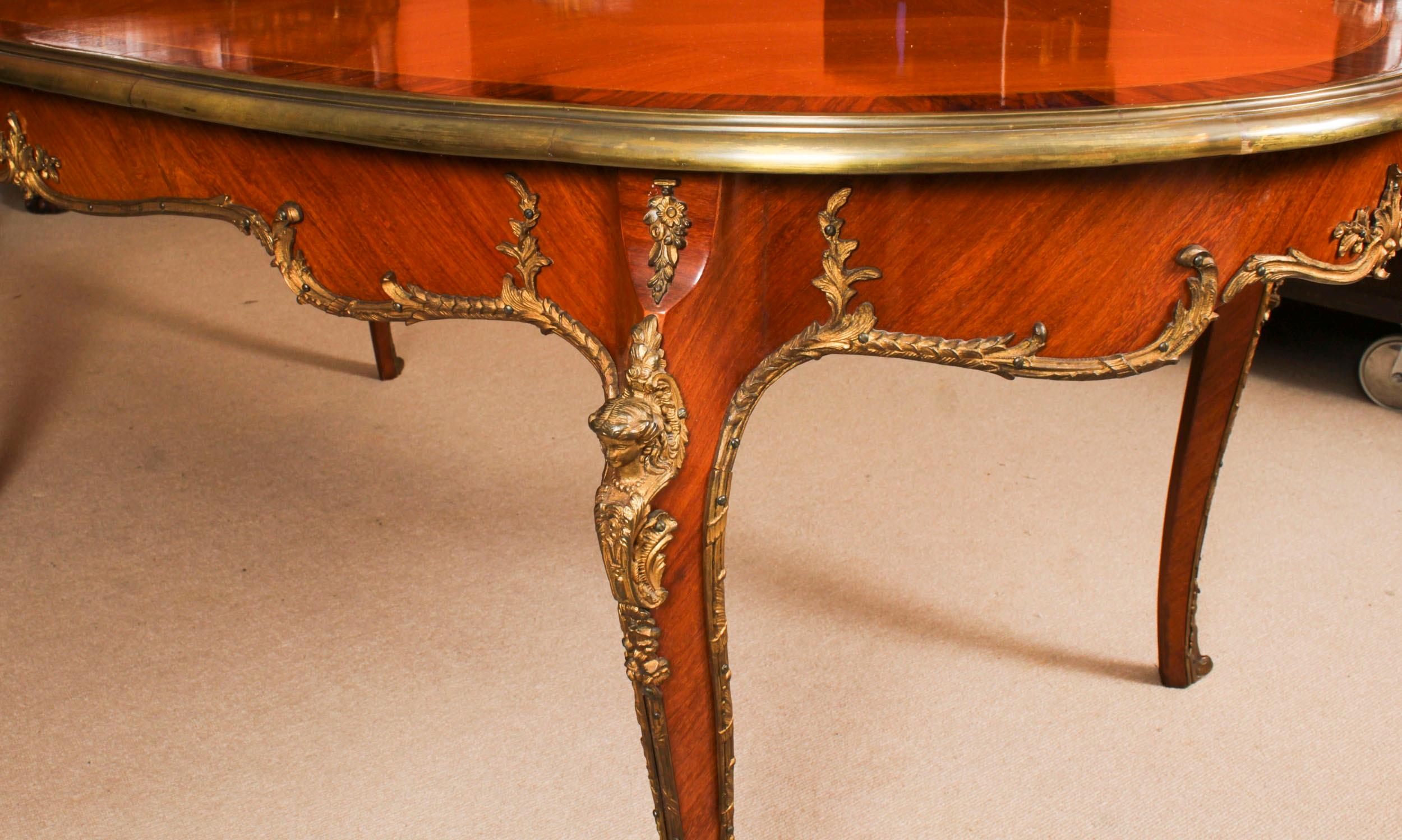 Ormolu Antique French Louis Revival Dining Table and 6 Chairs 20th Century For Sale