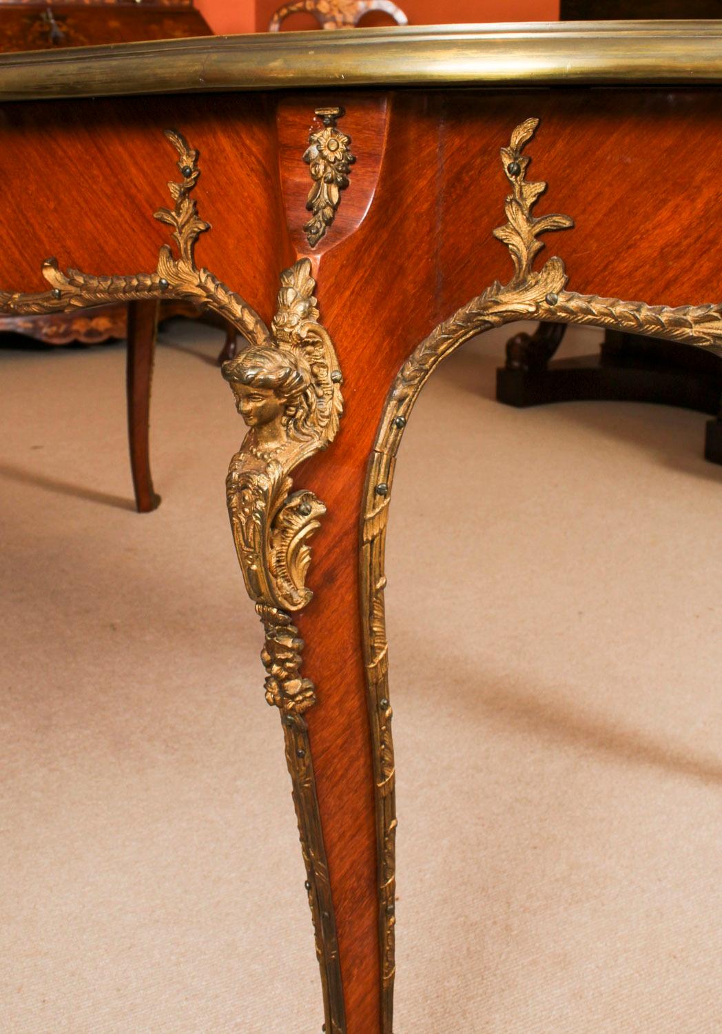Antique French Louis Revival Dining Table and 6 Empire Chairs 20th Century For Sale 1