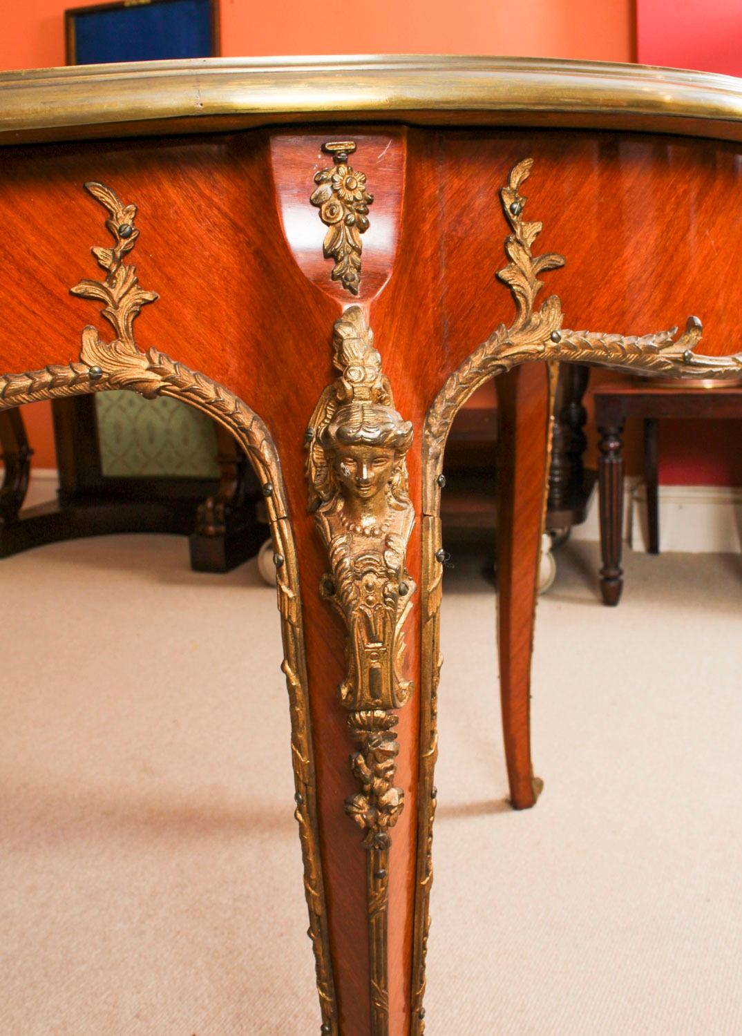 Antique French Louis Revival Dining Table and 6 Empire Chairs 20th Century For Sale 2
