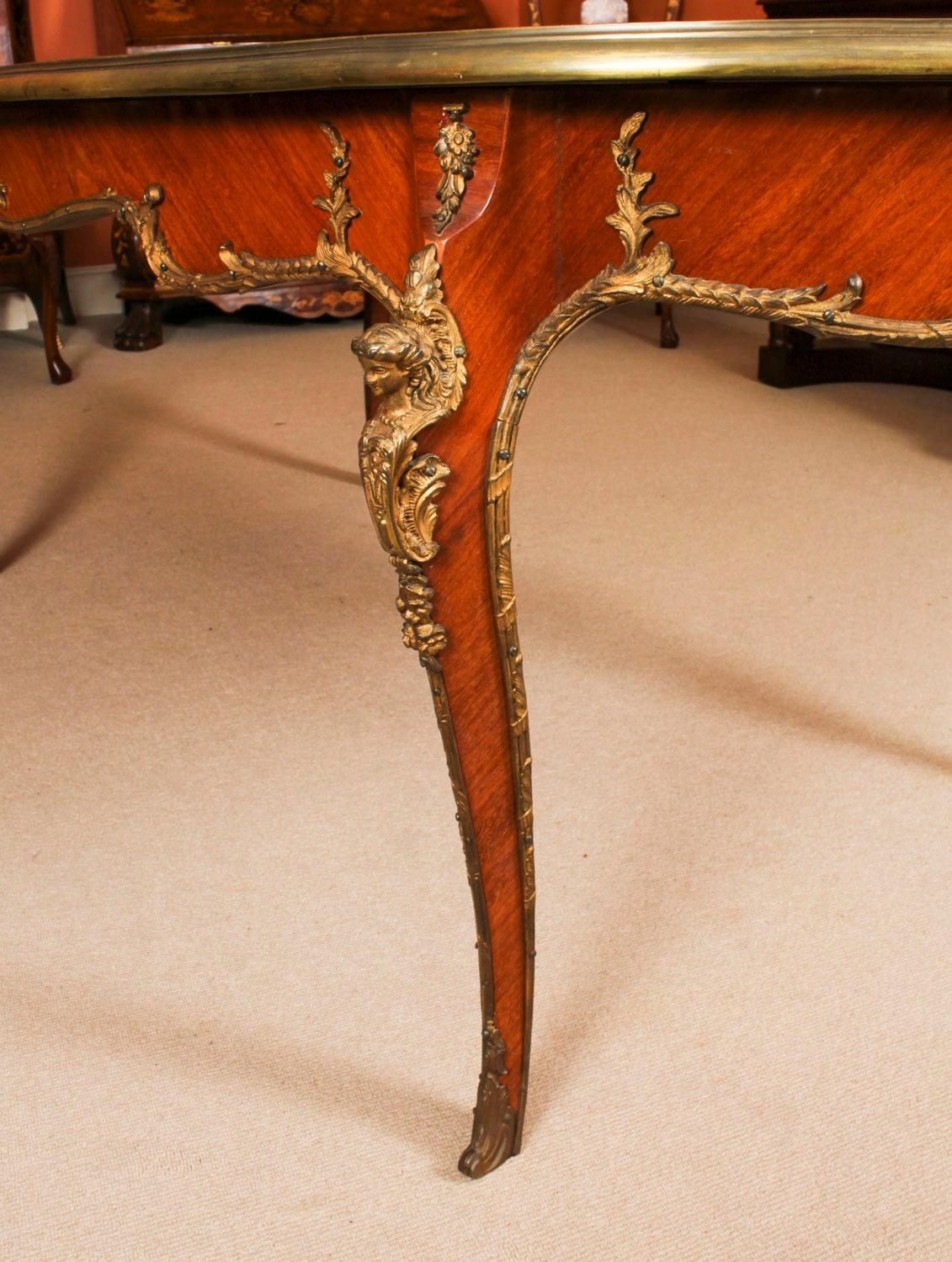 Antique French Louis Revival Dining Table and 6 Empire Chairs 20th Century For Sale 3