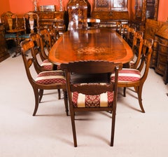 Antique French Louis Revival Dining Table and12 Walnut chairs 20th Century