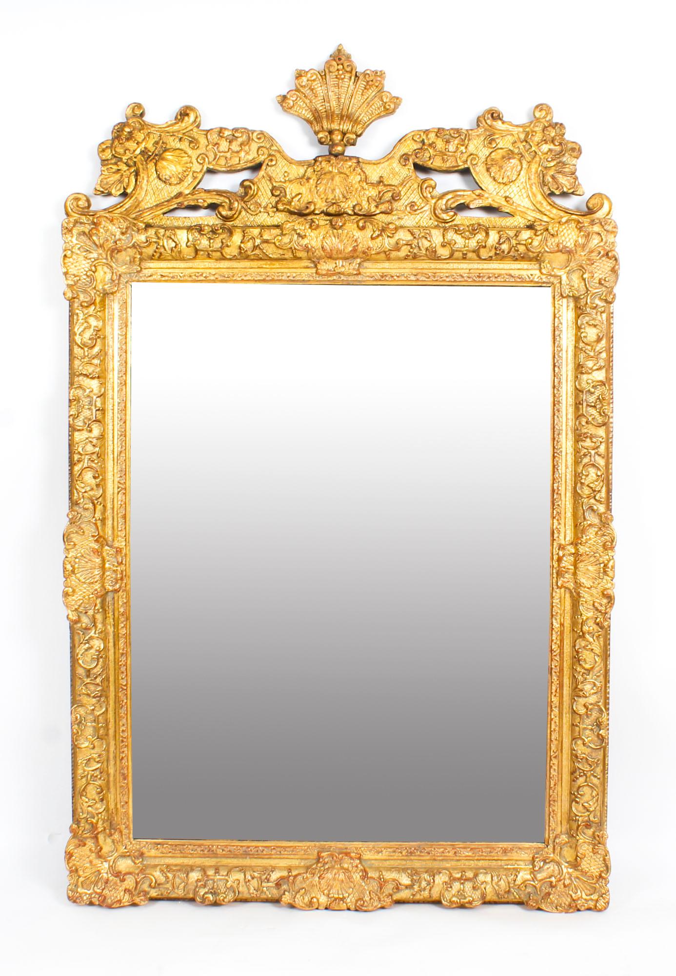 Antique French Louis Revival Giltwood Overmantel Mirror, 19th Century 5