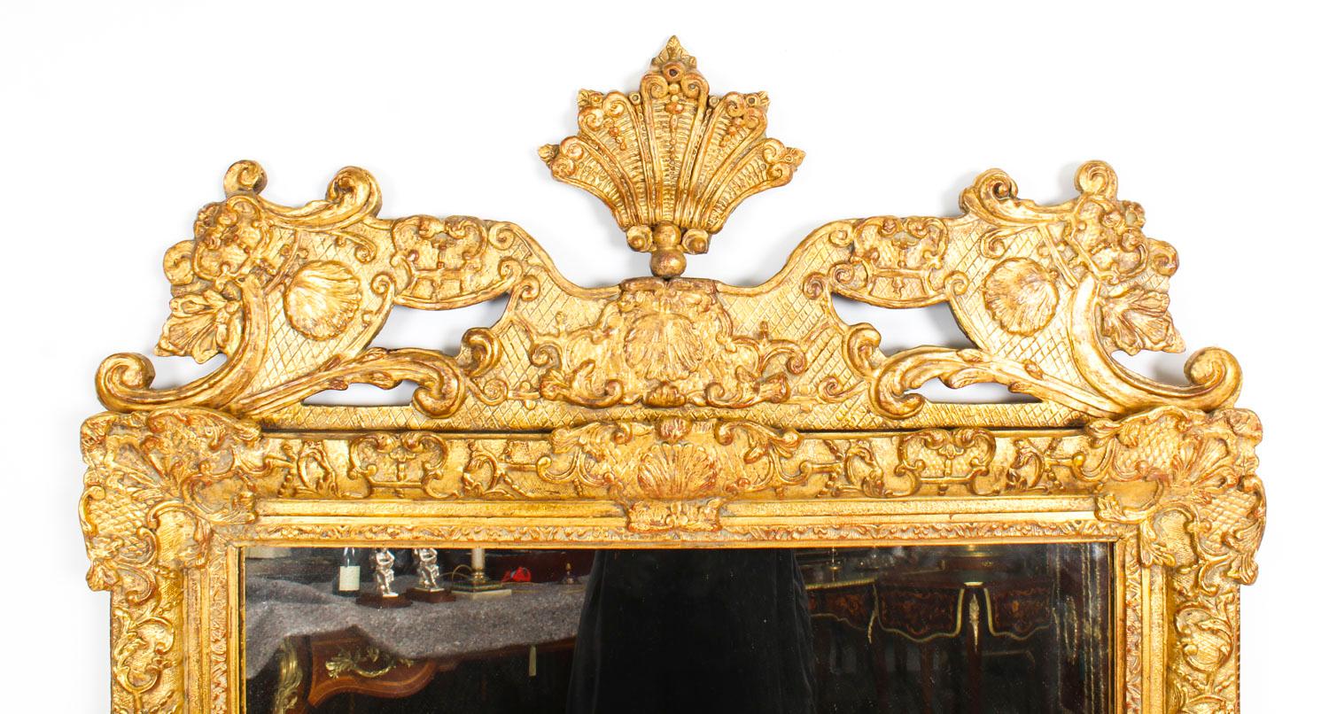 Antique French Louis Revival Giltwood Overmantel Mirror, 19th Century In Good Condition In London, GB