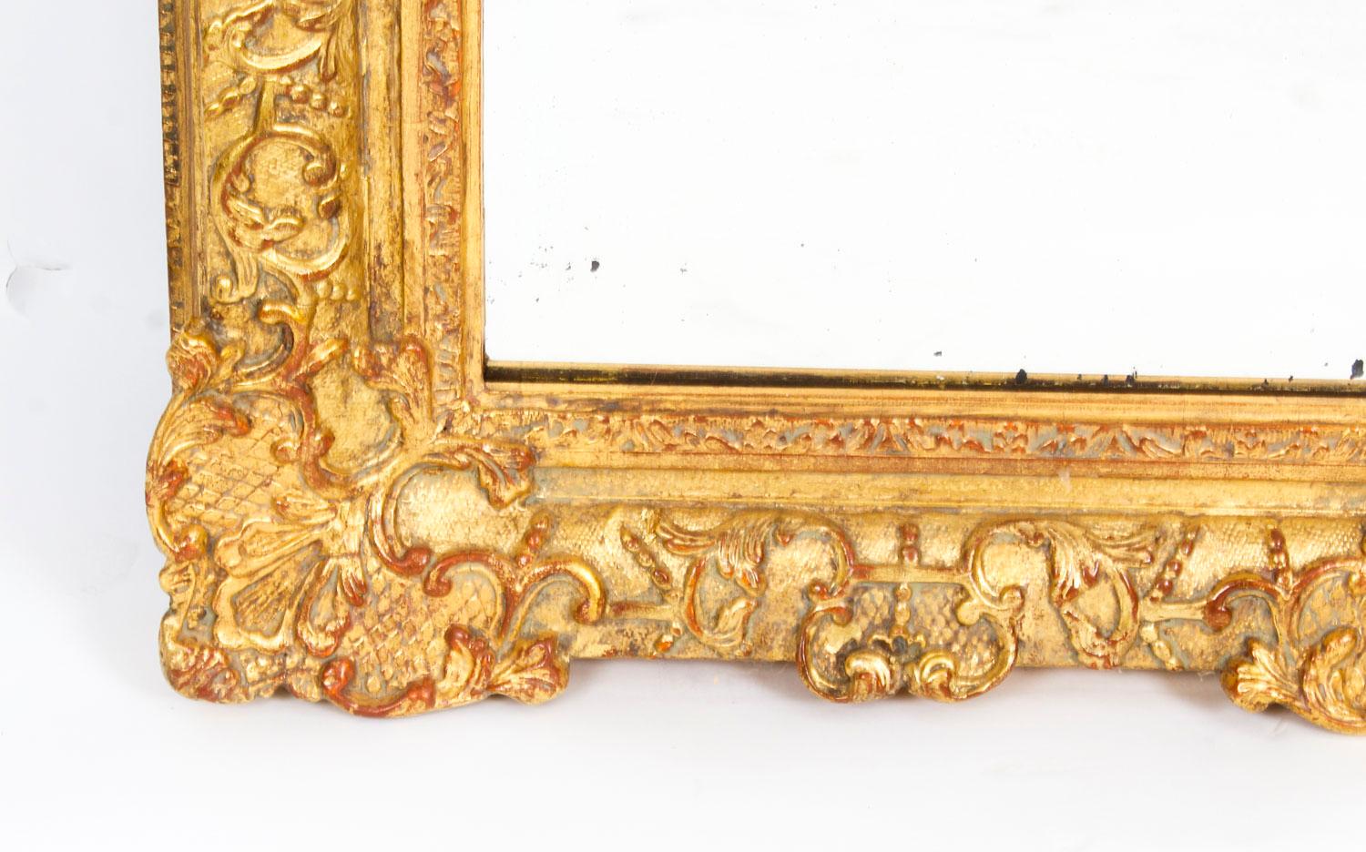 Antique French Louis Revival Giltwood Overmantel Mirror, 19th Century 1