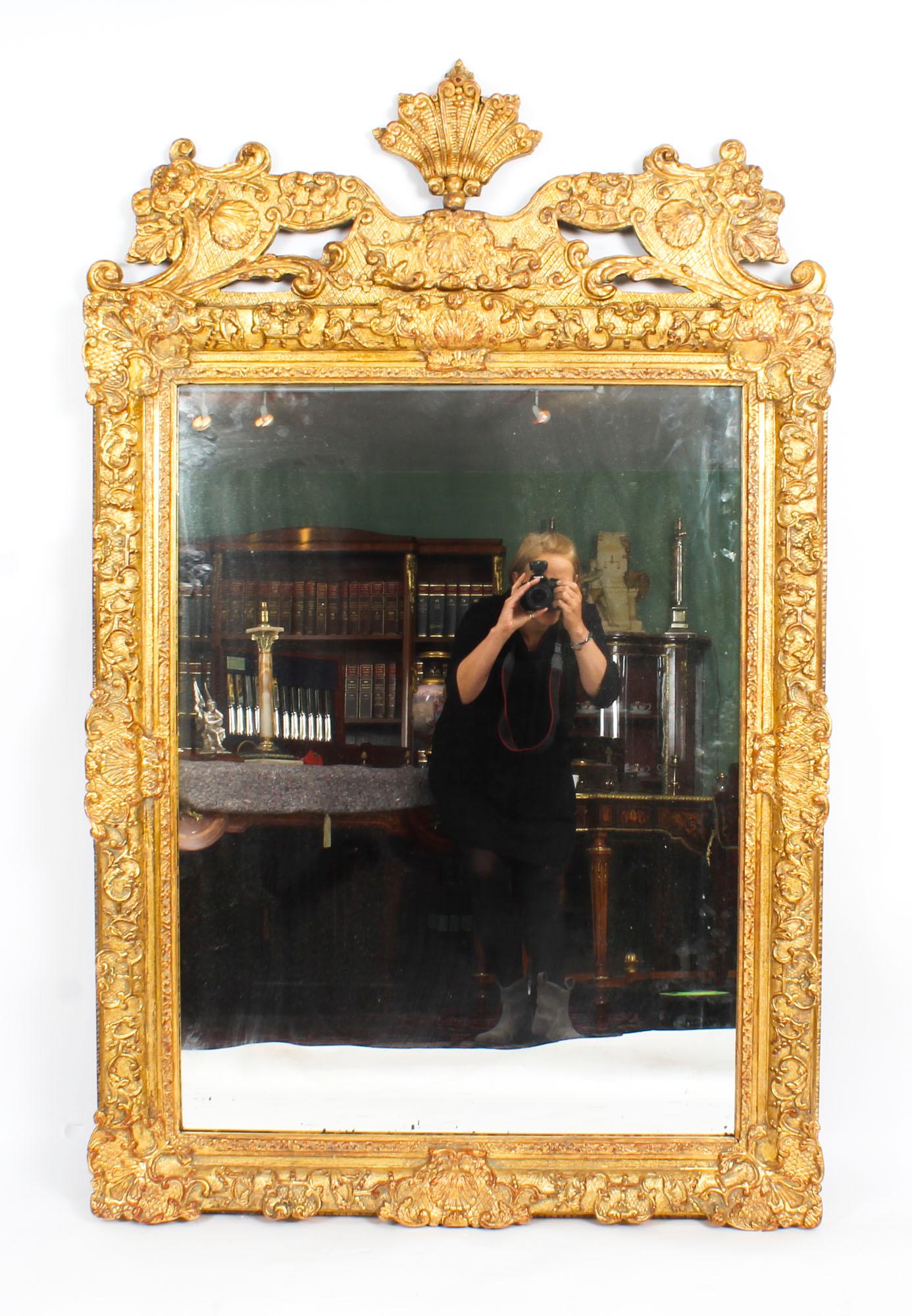 Antique French Louis Revival Giltwood Overmantel Mirror, 19th Century 3