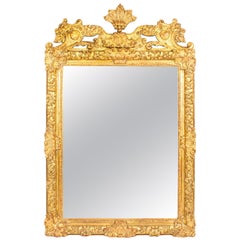 Antique French Louis Revival Giltwood Overmantel Mirror, 19th Century