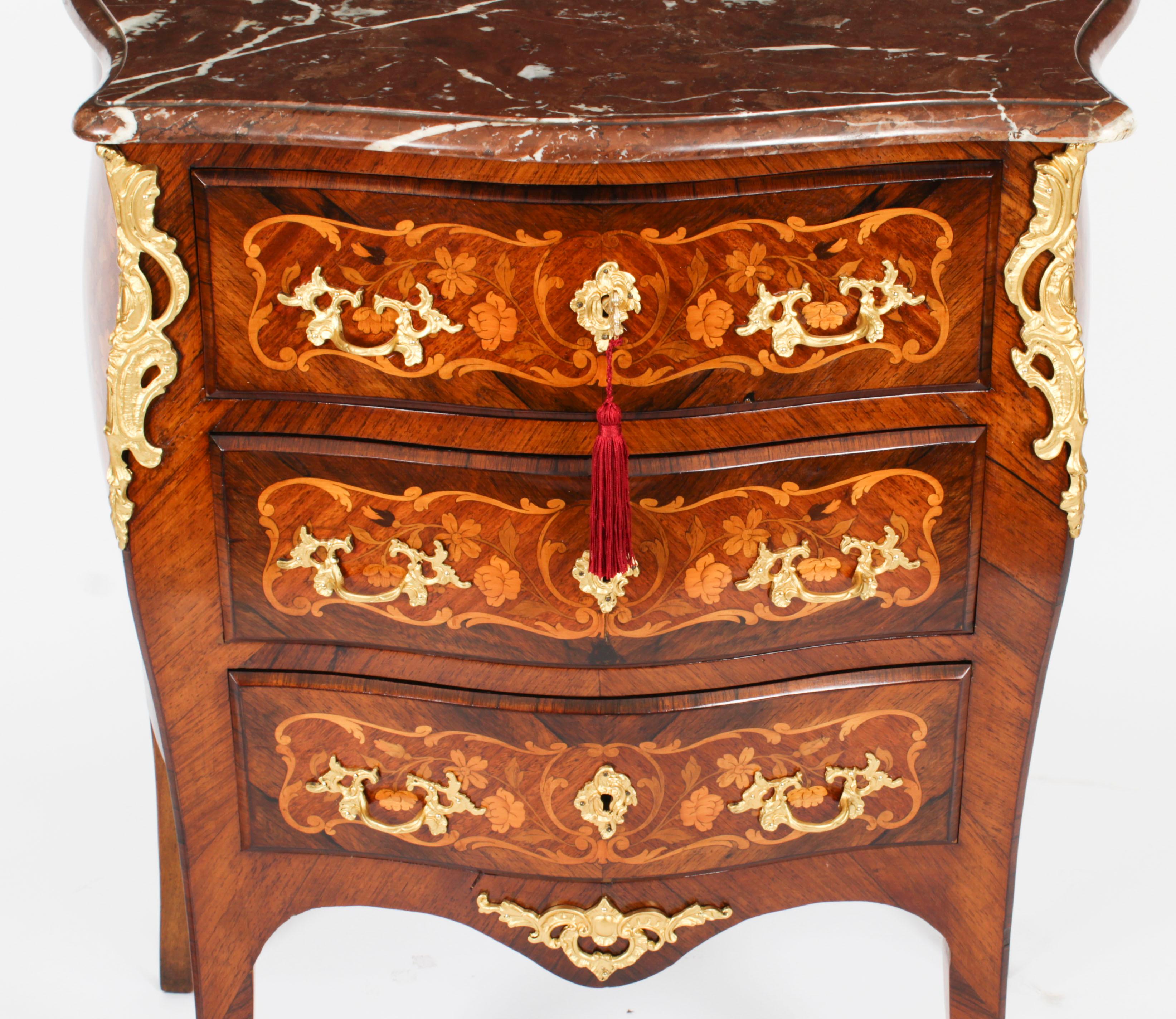 Late 19th Century Antique French Louis Revival Gonçalo Alvest Marquetry Commode 19th Century For Sale