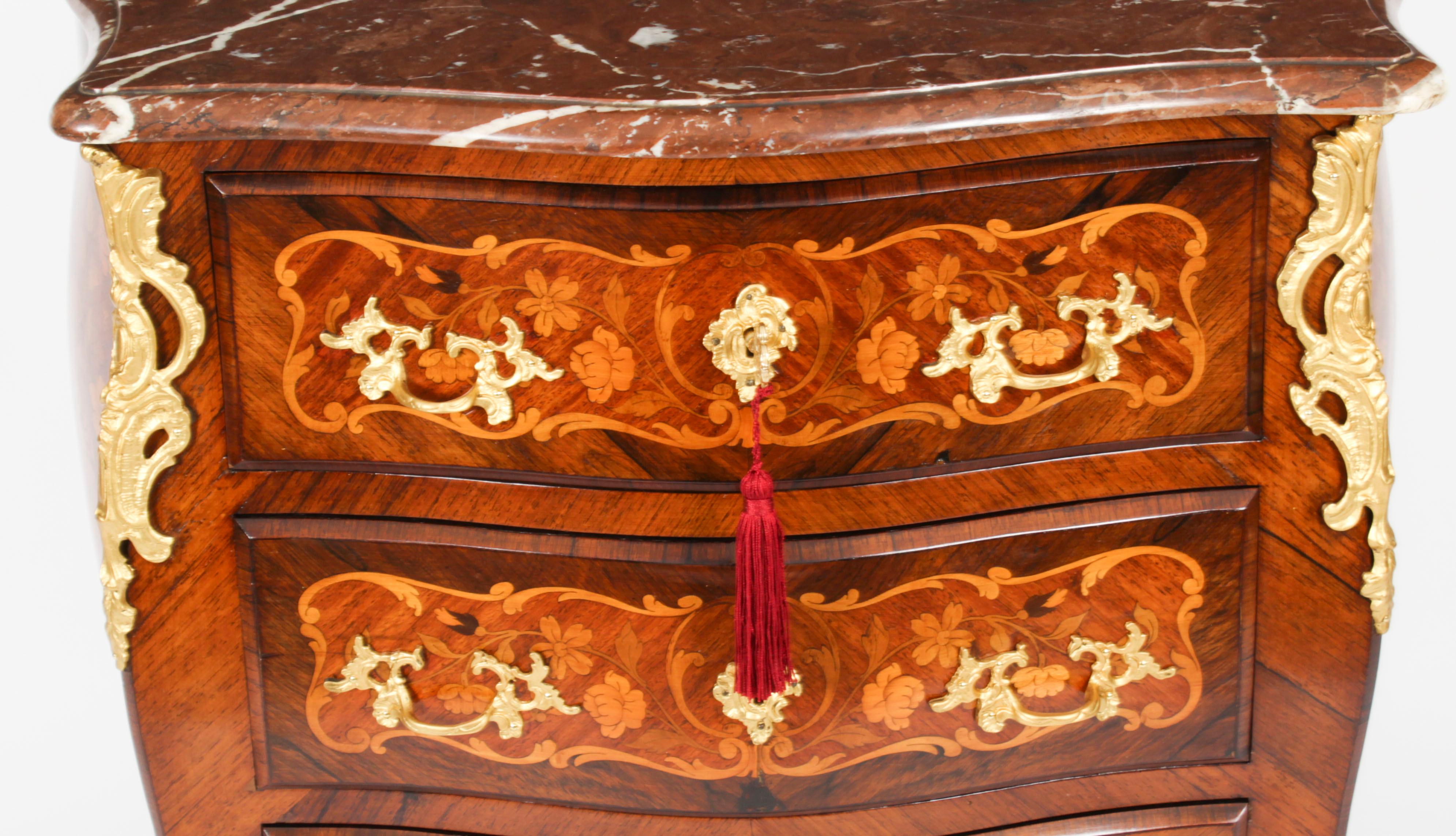 Ormolu Antique French Louis Revival Gonçalo Alvest Marquetry Commode 19th Century For Sale